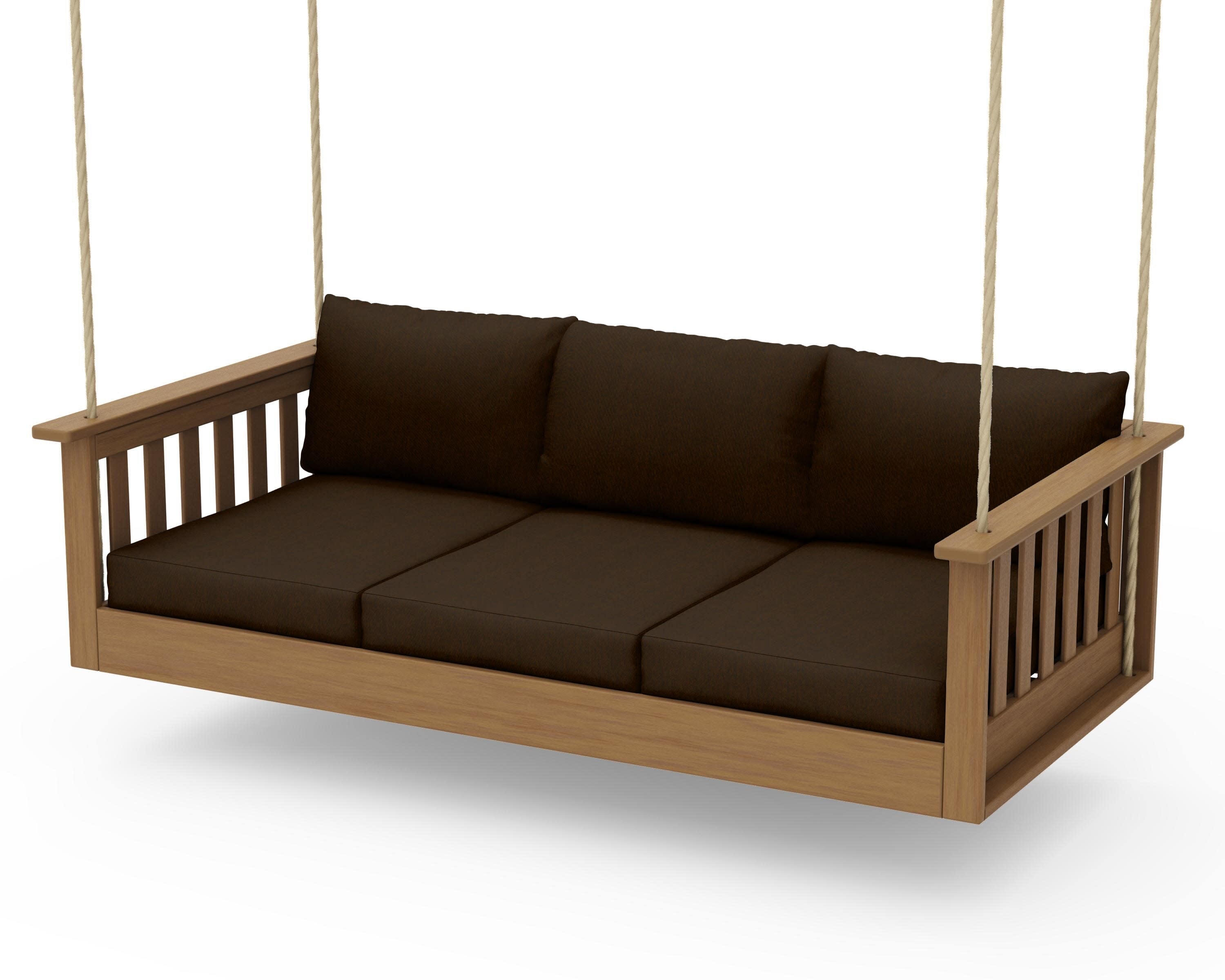 Vineyard Daybed Swing in Natural / Canvas Java