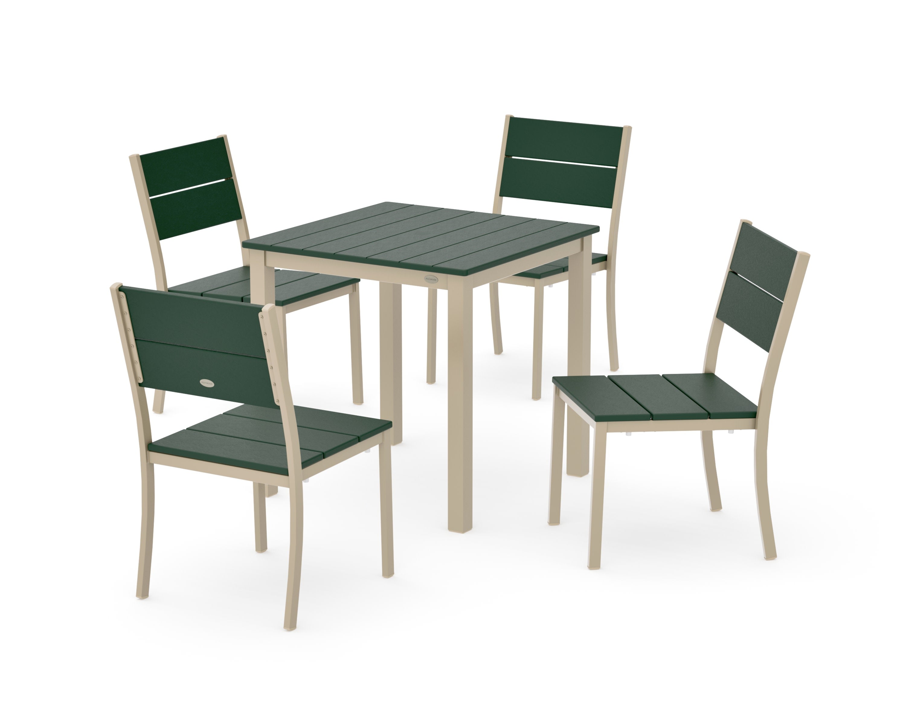Main Street 5-Piece Square Dining Set- Small in Sand / Green