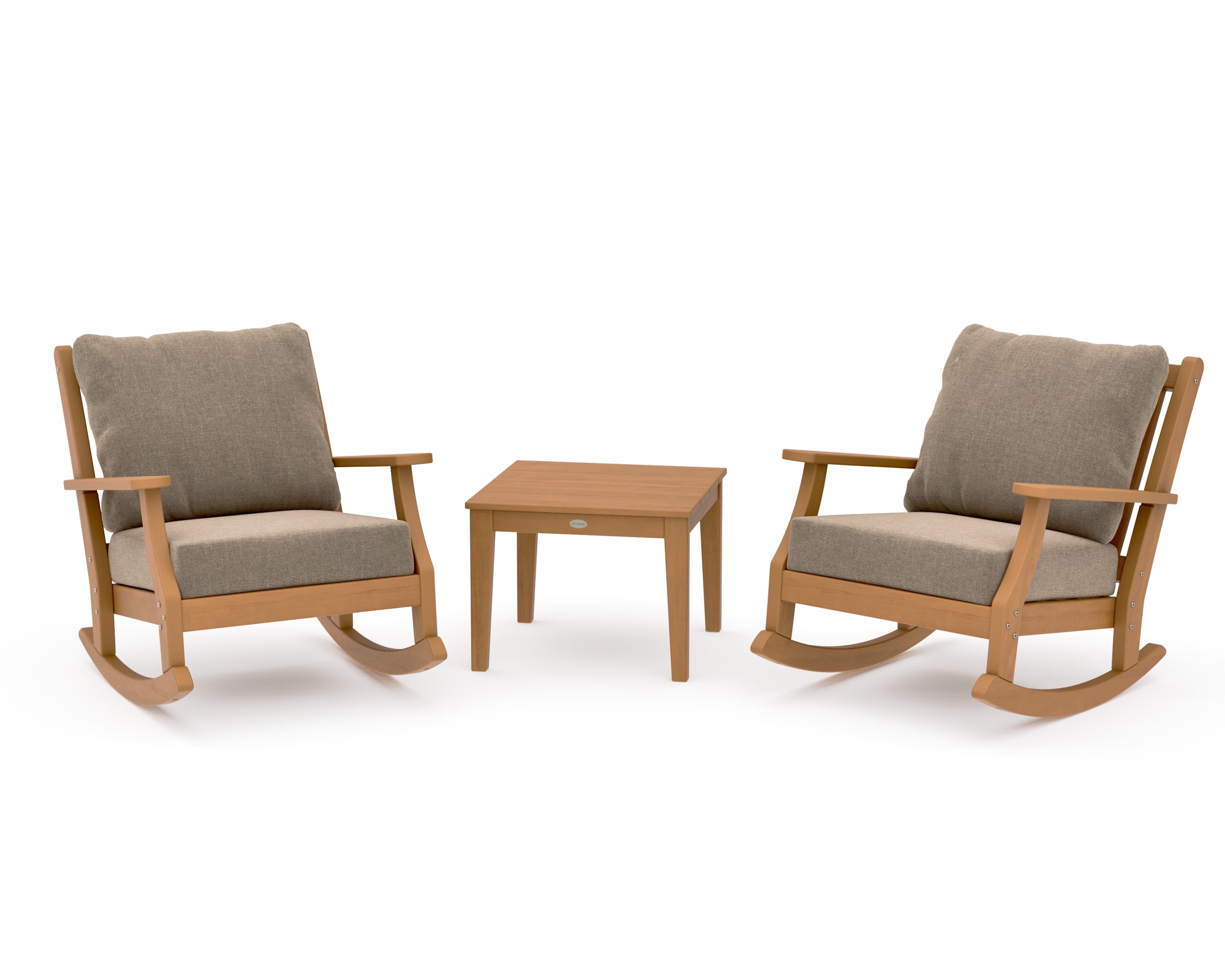 Wovendale 3-Piece Deep Seating Rocker Set in Natural / Spiced Burlap
