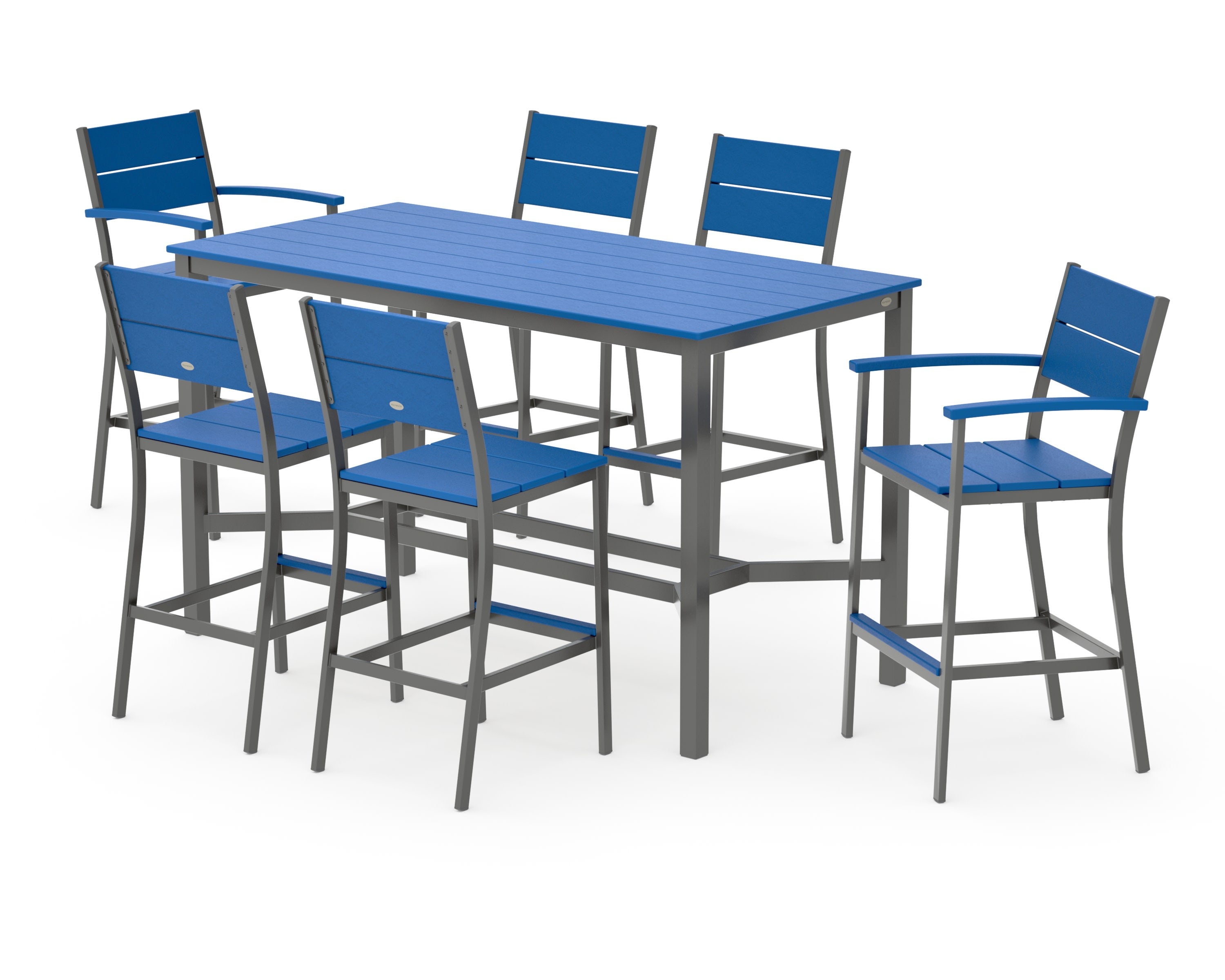Main Street 7-Piece Bar Set in Charcoal / Pacific Blue