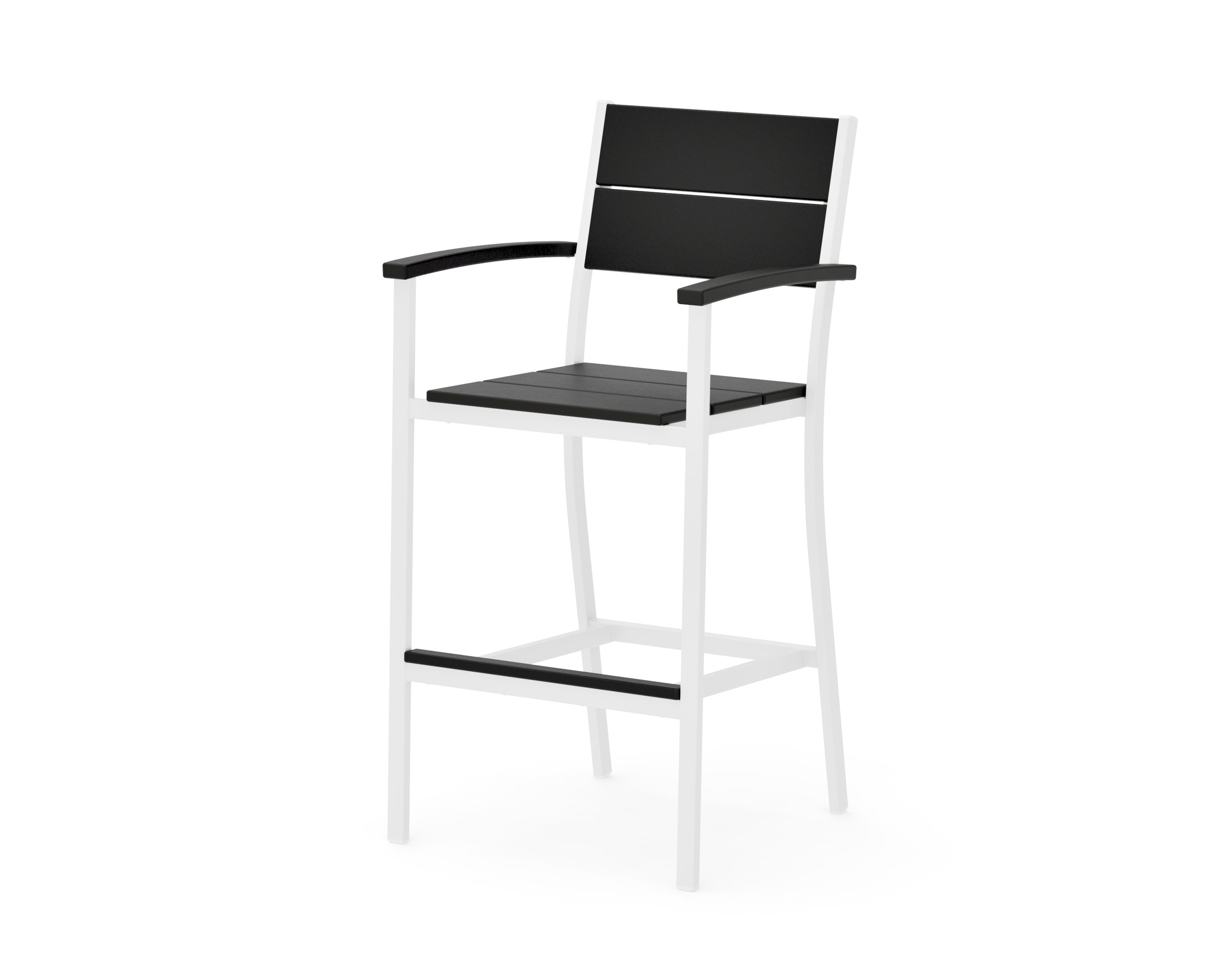 Main Street Bar Arm Chair in White / Black