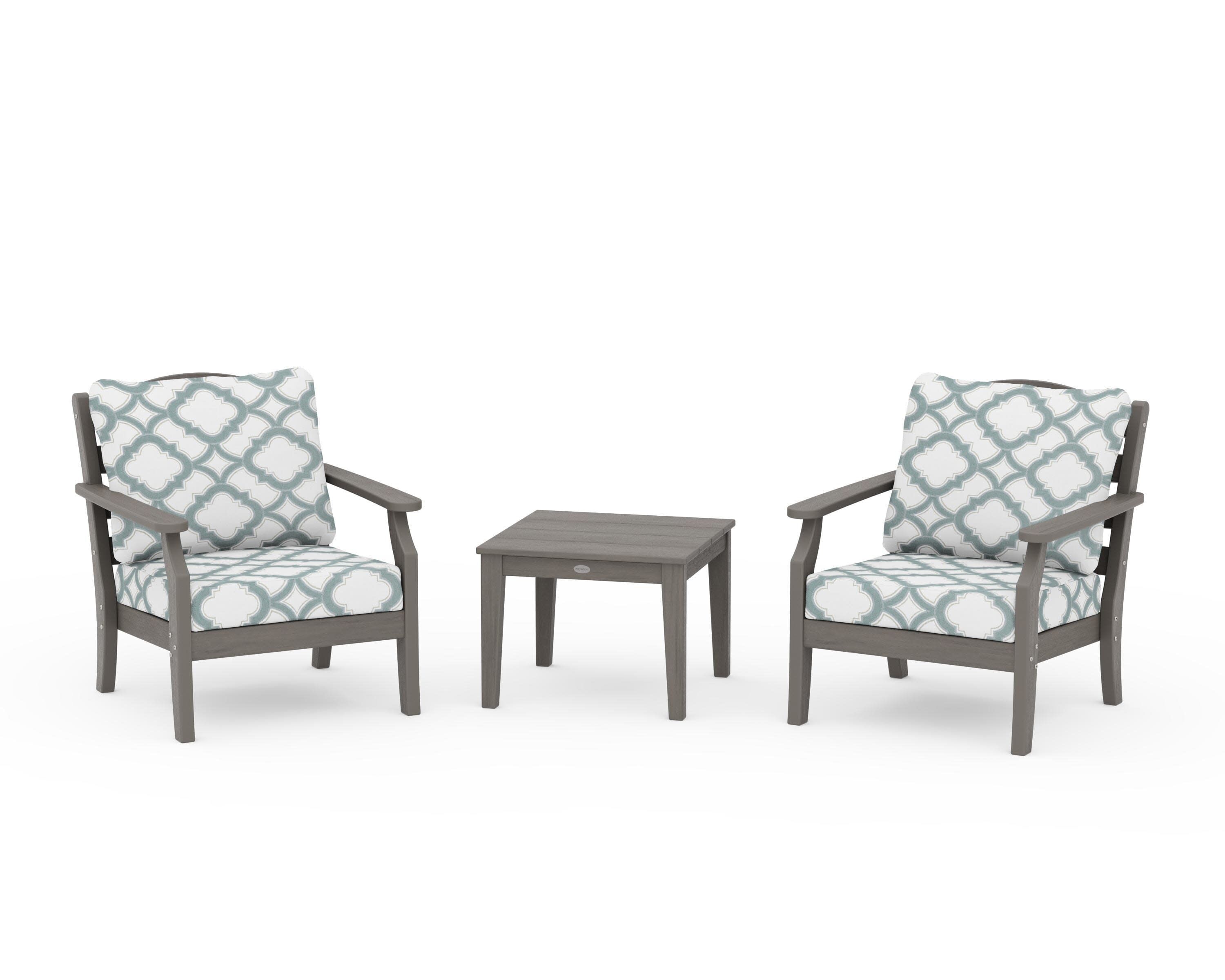 Savannah 3-Piece Deep Seating Set in Driftwood / Trellis Glacier Spa