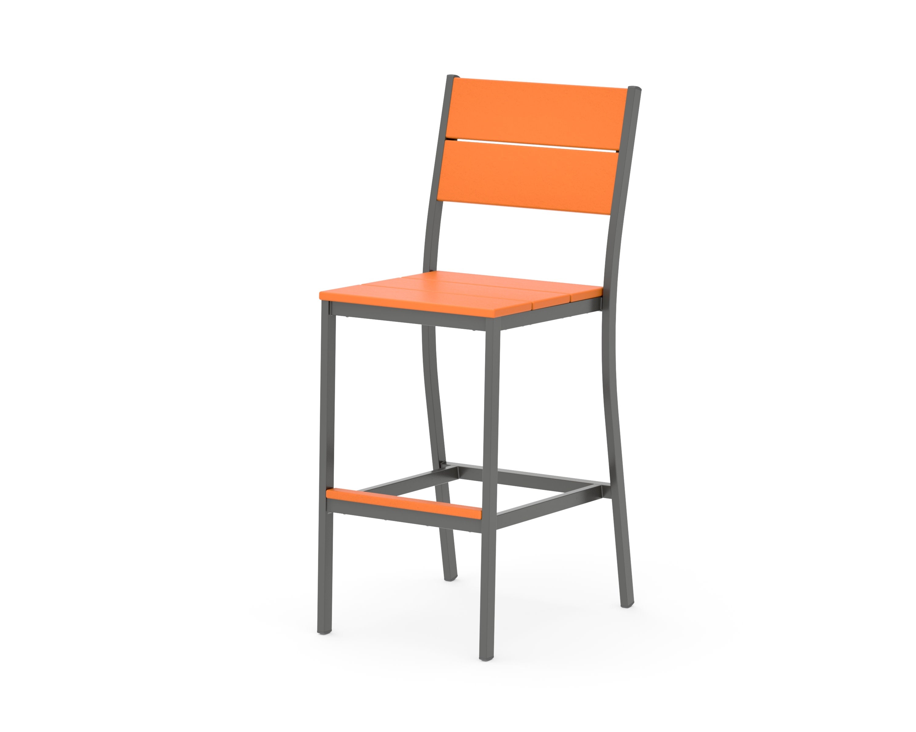 Main Street Bar Side Chair in Charcoal / Tangerine