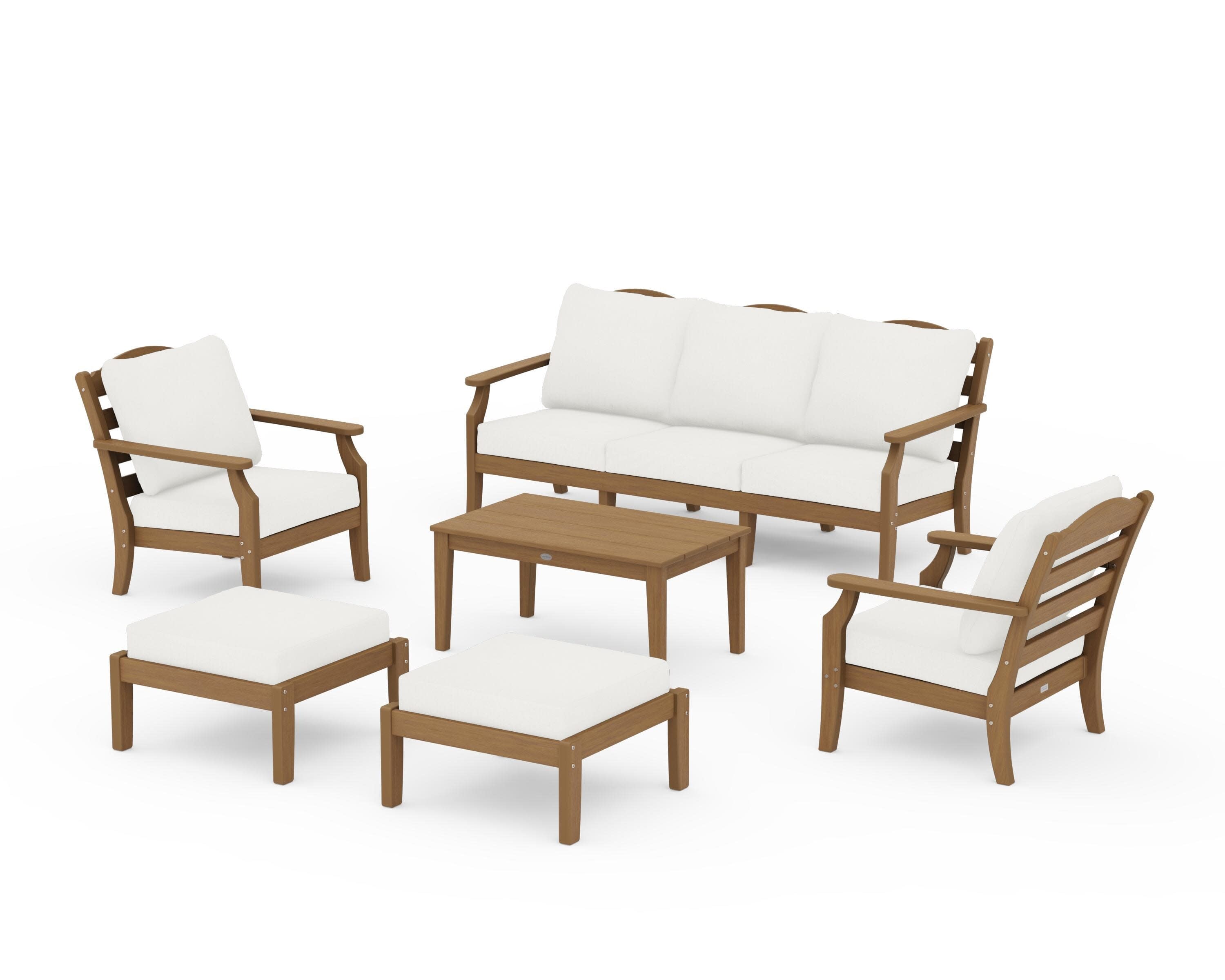 Savannah 6-Piece Lounge Sofa Set in Natural / Natural Linen
