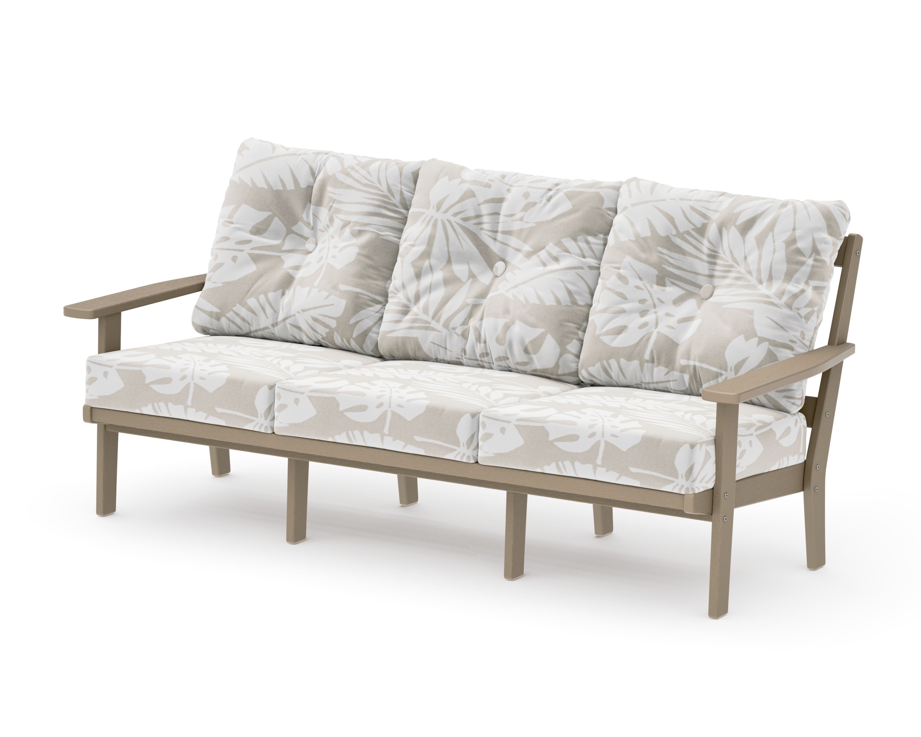 PrairieDeep Seating Sofa in Vintage Sahara / Leaf Dune Burlap
