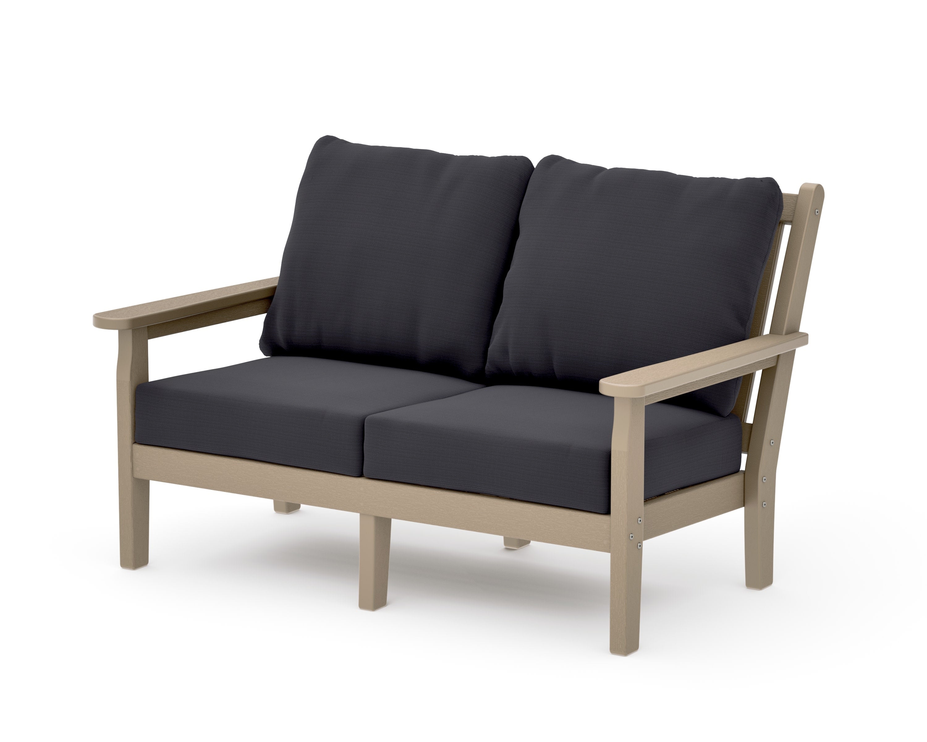 Chippendale Deep Seating Loveseat in Vintage Sahara / Midnight Linen