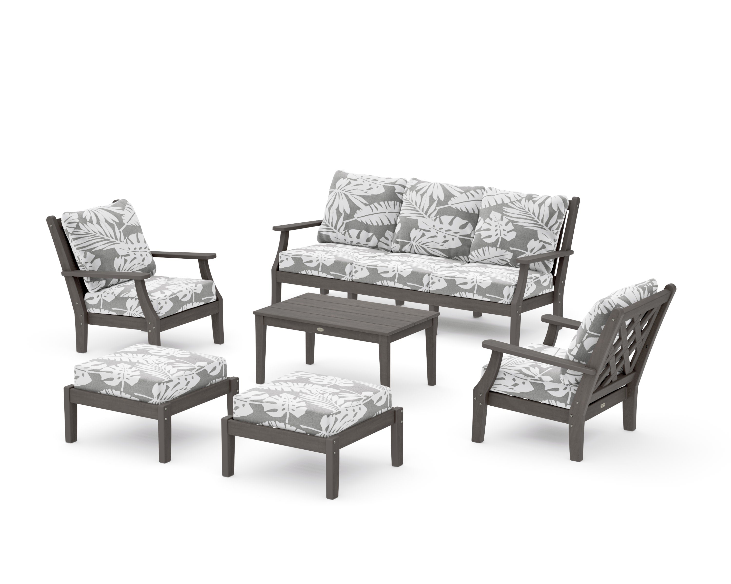 Wovendale 6-Piece Lounge Sofa Set in Driftwood / Leaf Grey Mist