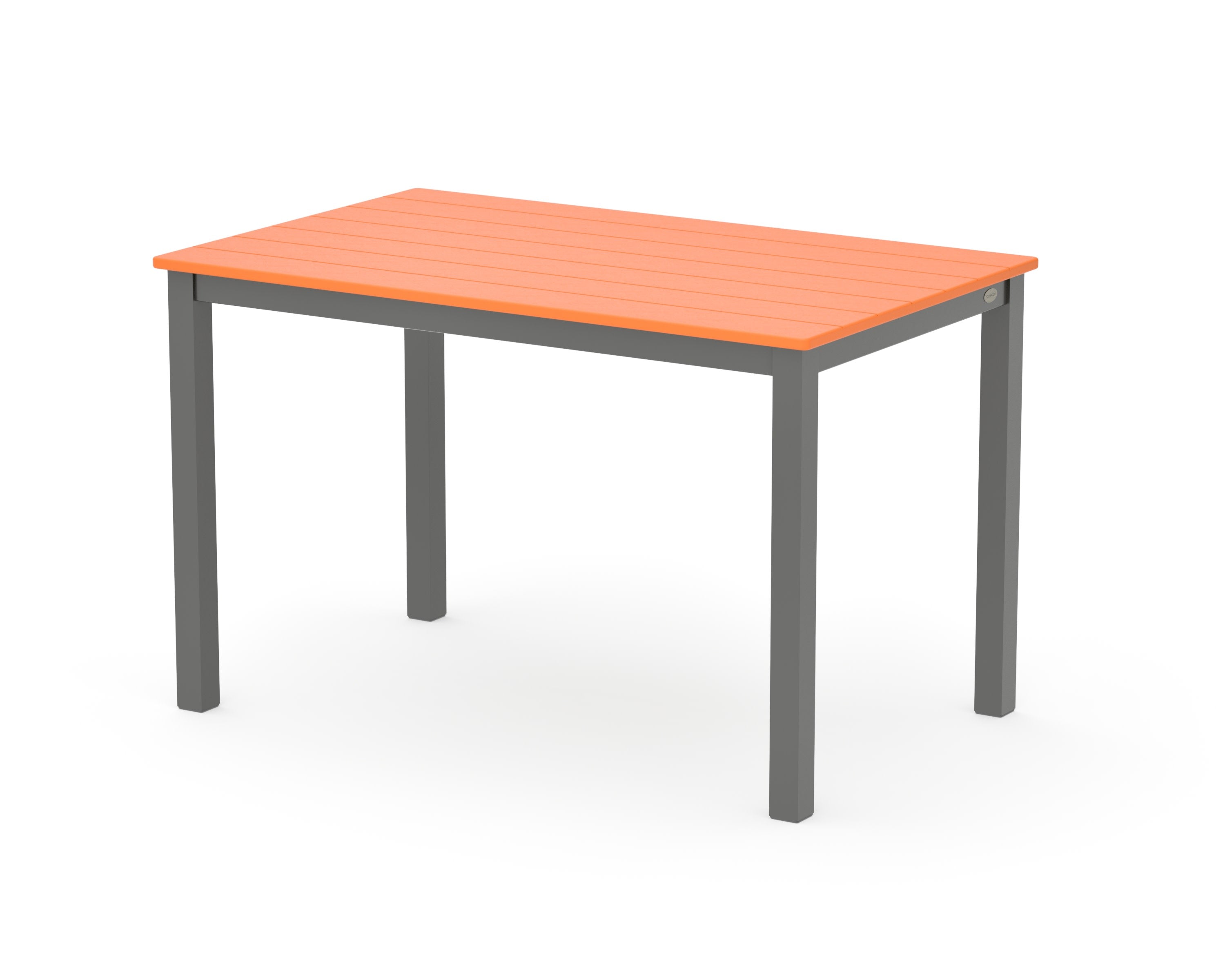Main Street 30 x 48 Dining Table in Charcoal / Tangerine