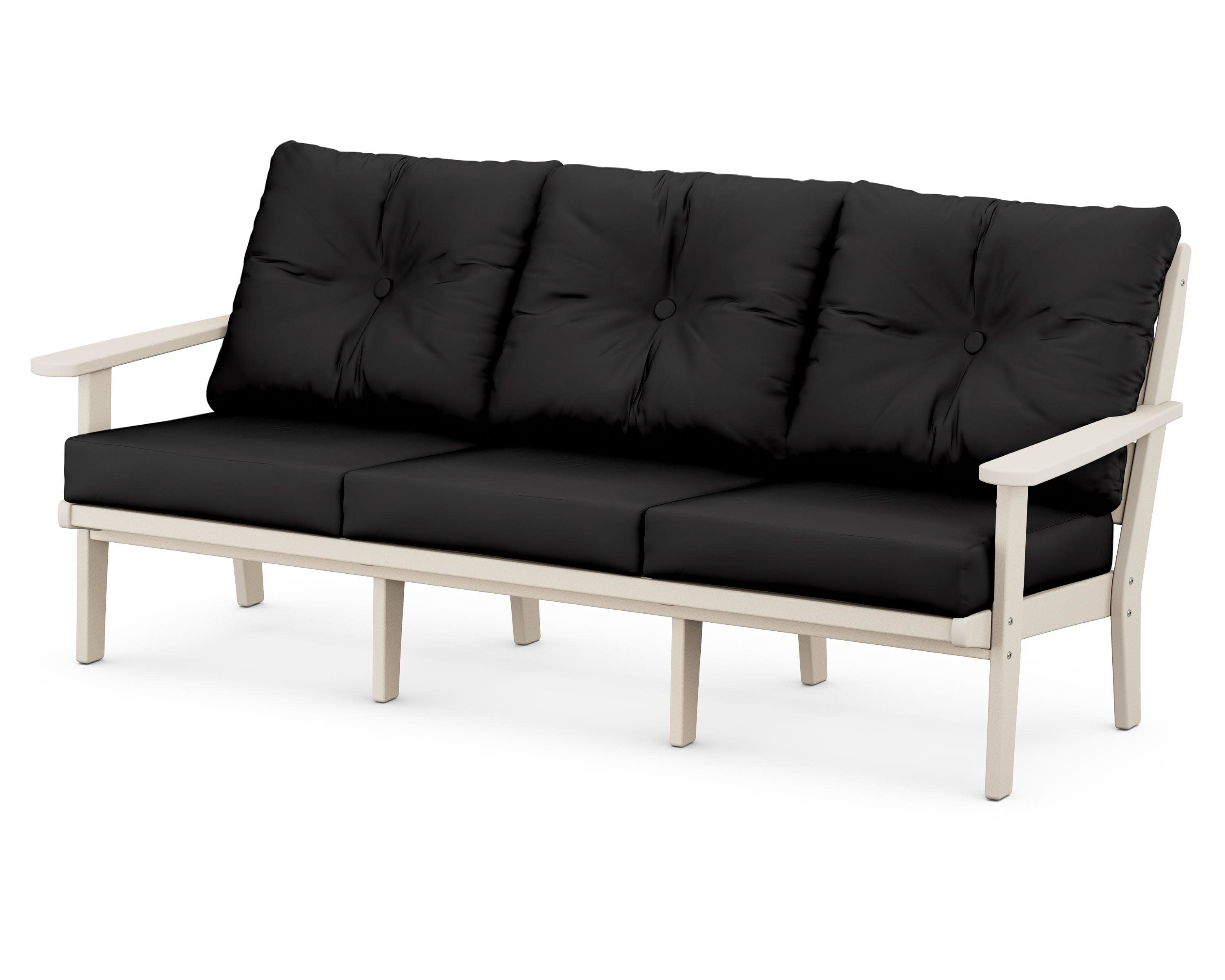 Lakeside Deep Seating Sofa in Sand / Canvas Black