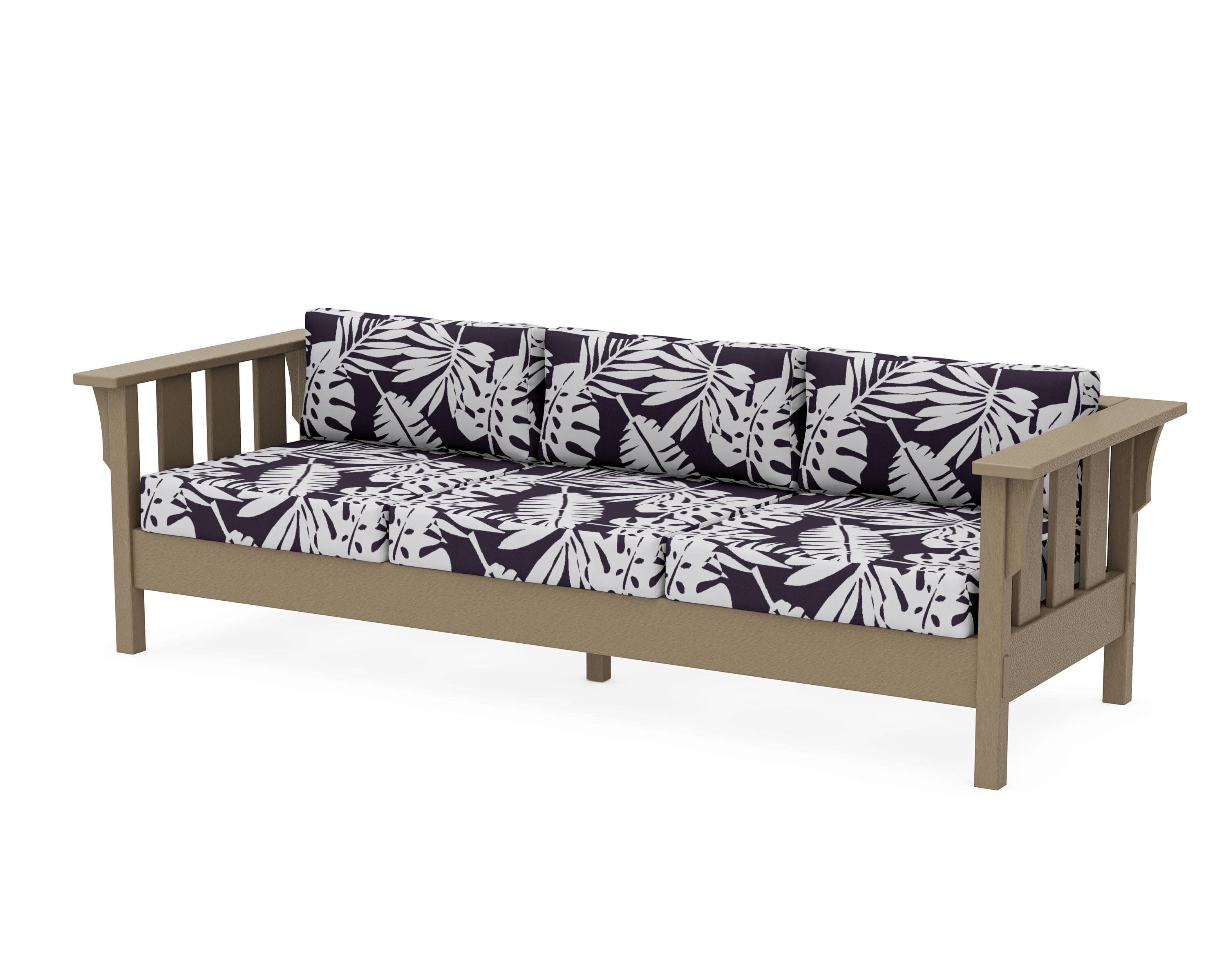 Acadia Deep Seating Sofa in Vintage Sahara / Leaf Navy