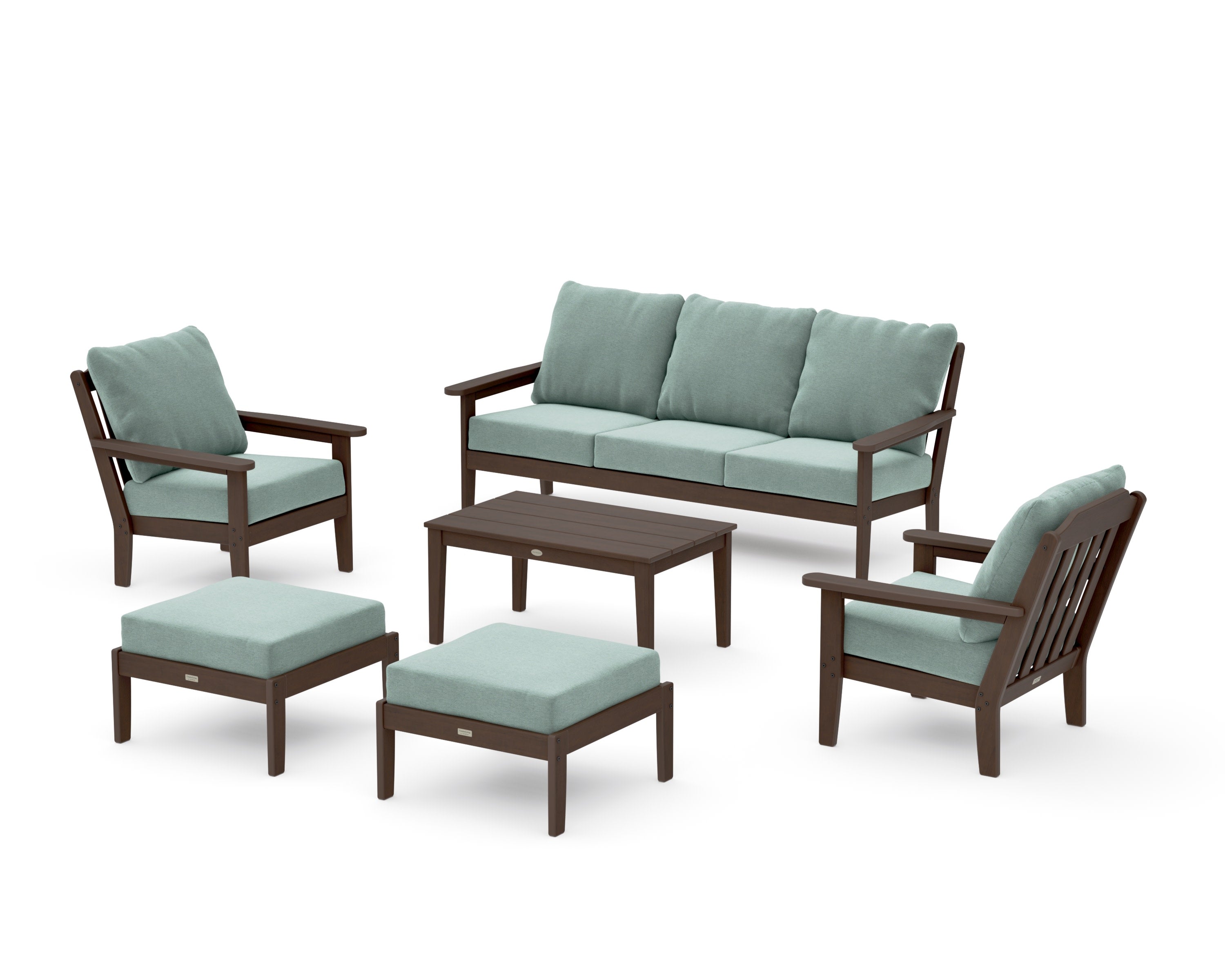 Cottage 6-Piece Lounge Sofa Set in Kona / Glacier Spa