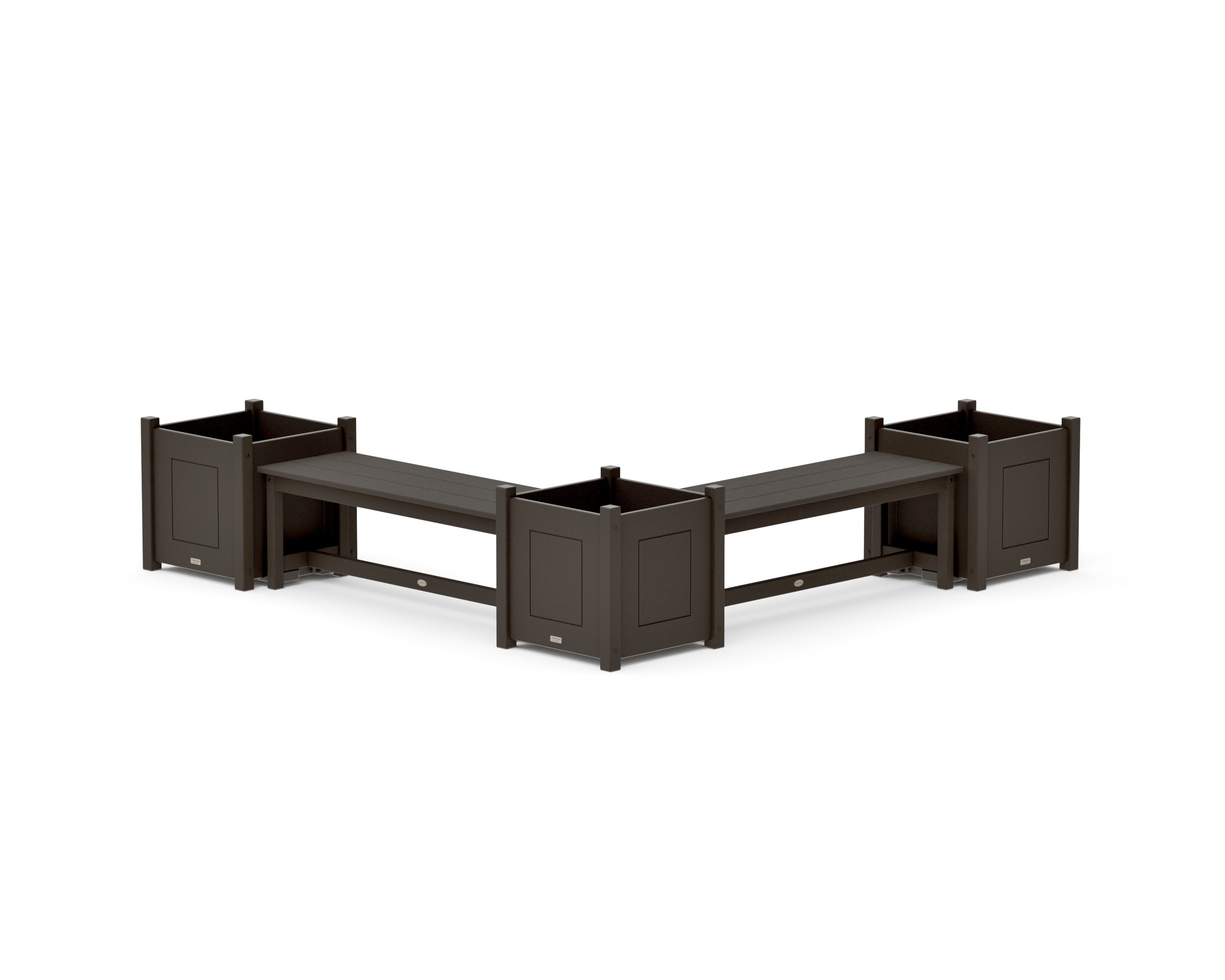 48" Country Living L- Shaped Planter Bench Corner Set - Large in Vintage Coffee