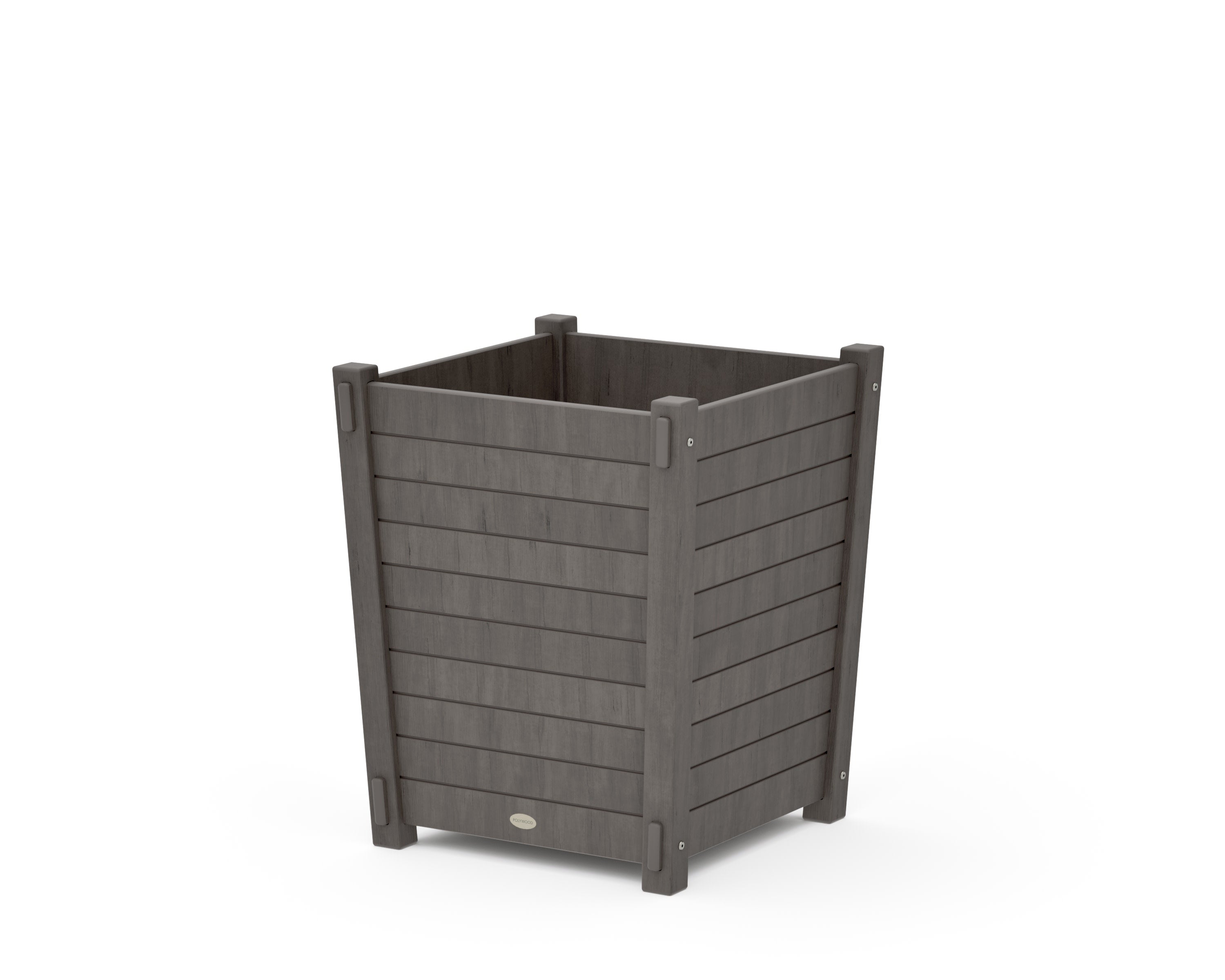 Nautical Large Tapered Square Short Planter Box in Driftwood