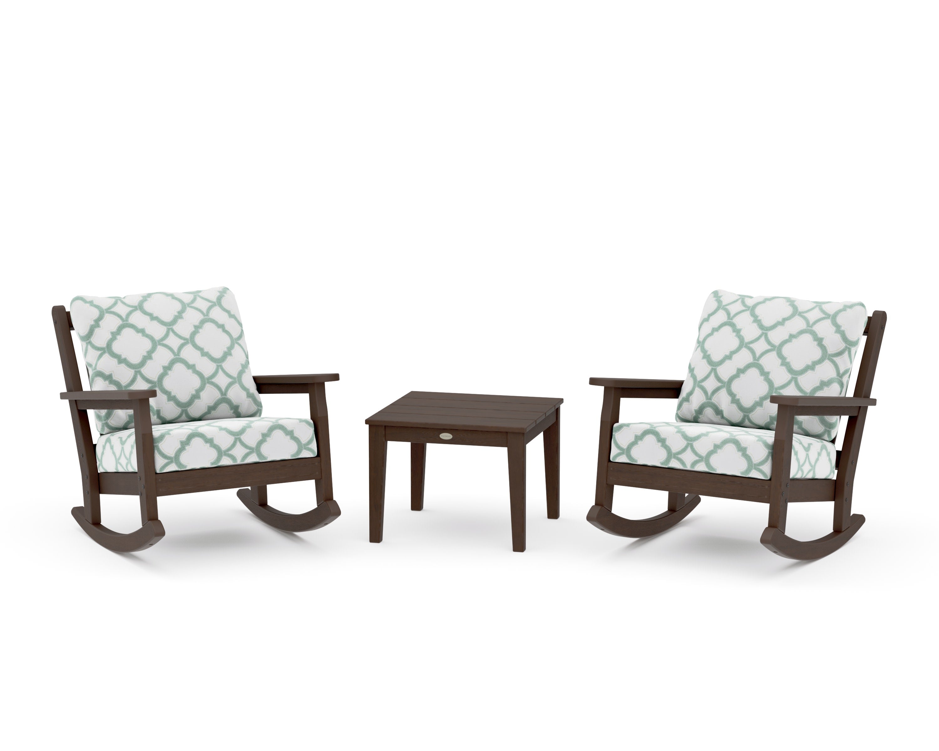 Chippendale 3-Piece Deep Seating Rocker Set in Kona / Trellis Glacier Spa