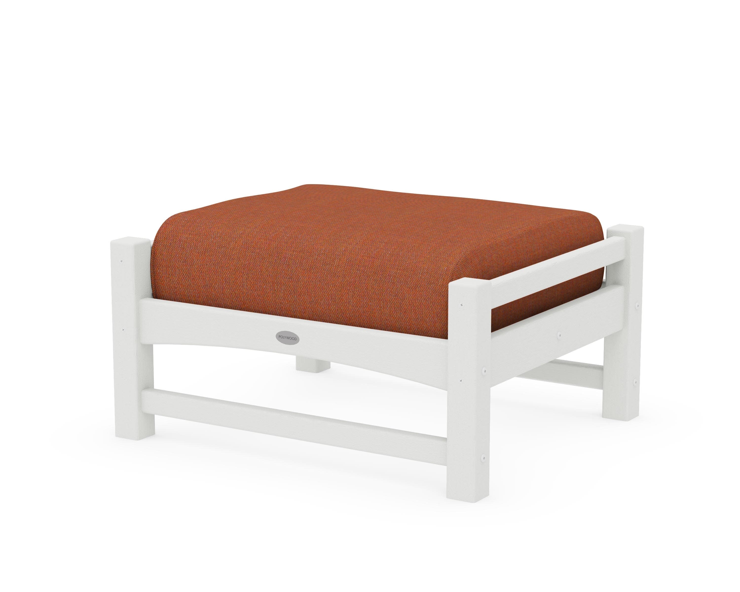 Club Ottoman in Vintage White / Play Adobe
