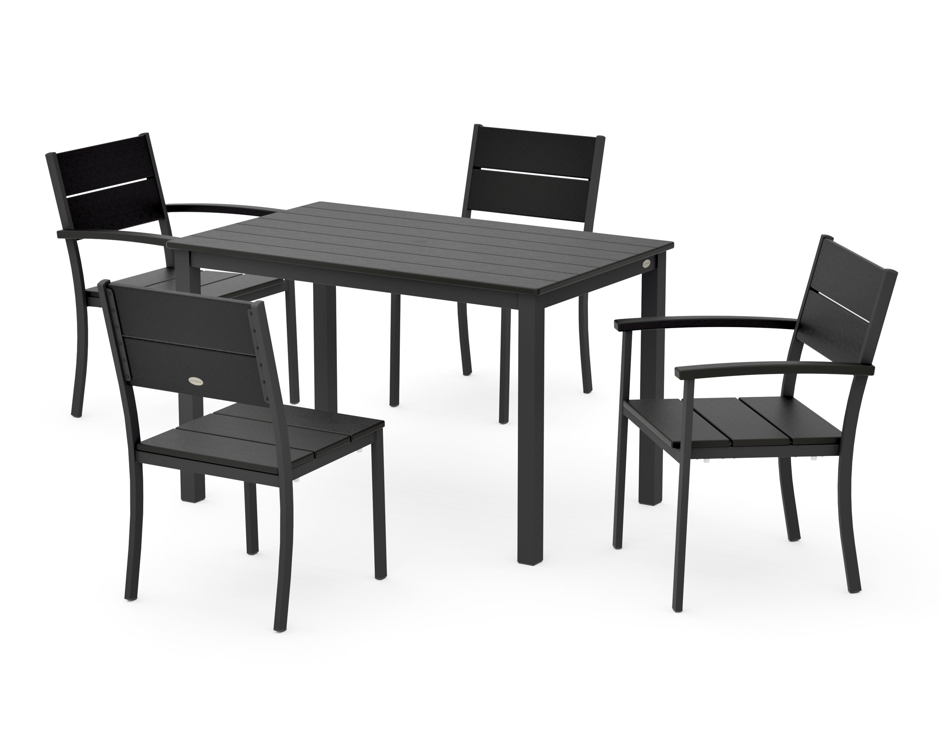 Main Street 5-Piece Dining Set in Black / Black