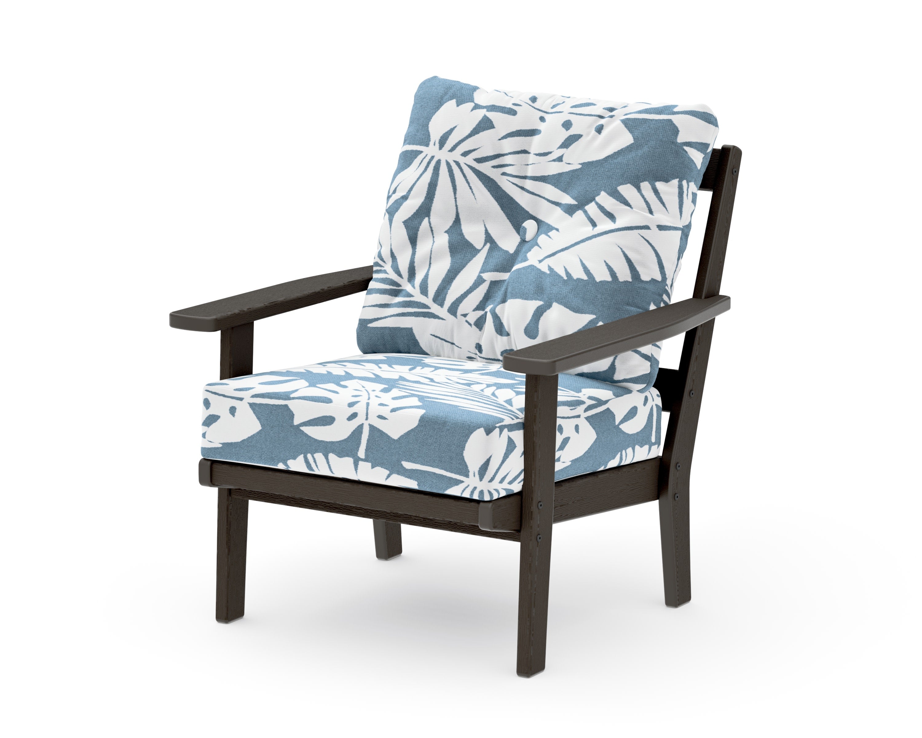 Prairie Deep Seating Chair in Vintage Coffee / Leaf Sky Blue