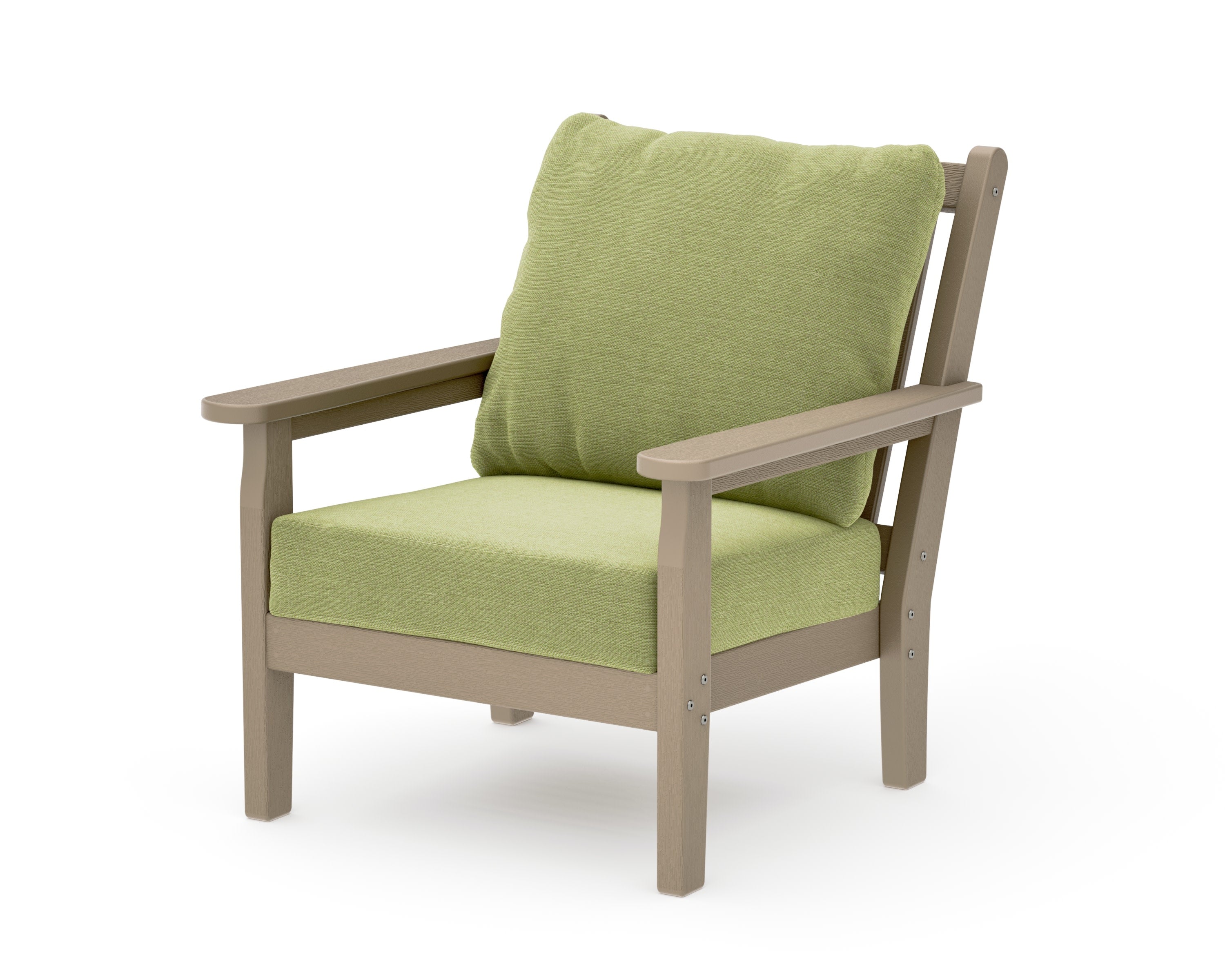 Chippendale Deep Seating Chair in Vintage Sahara / Chartreuse Boucle