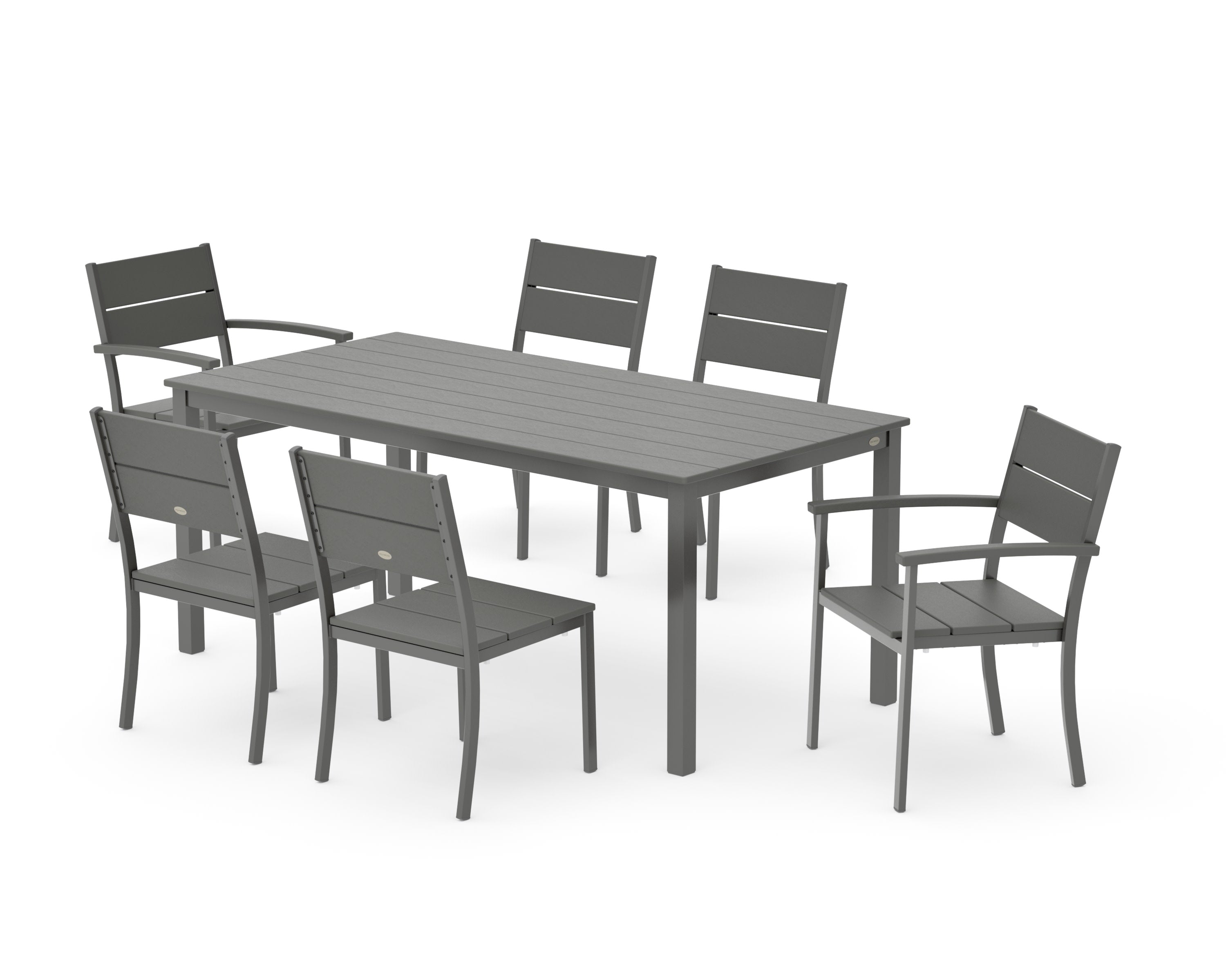 Main Street 7-Piece Dining Set in Charcoal / Slate Grey