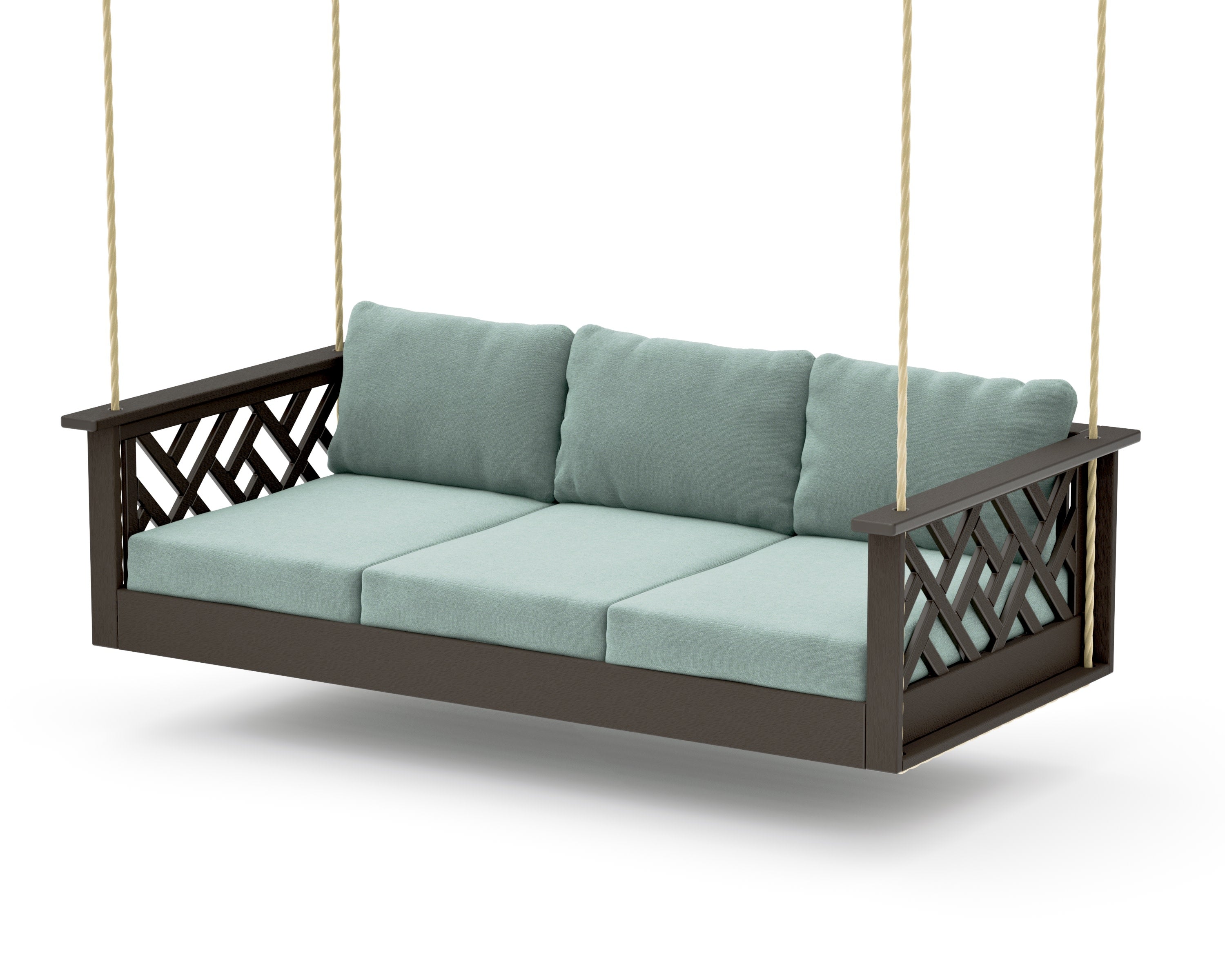 Chippendale Daybed Swing in Vintage Coffee / Glacier Spa