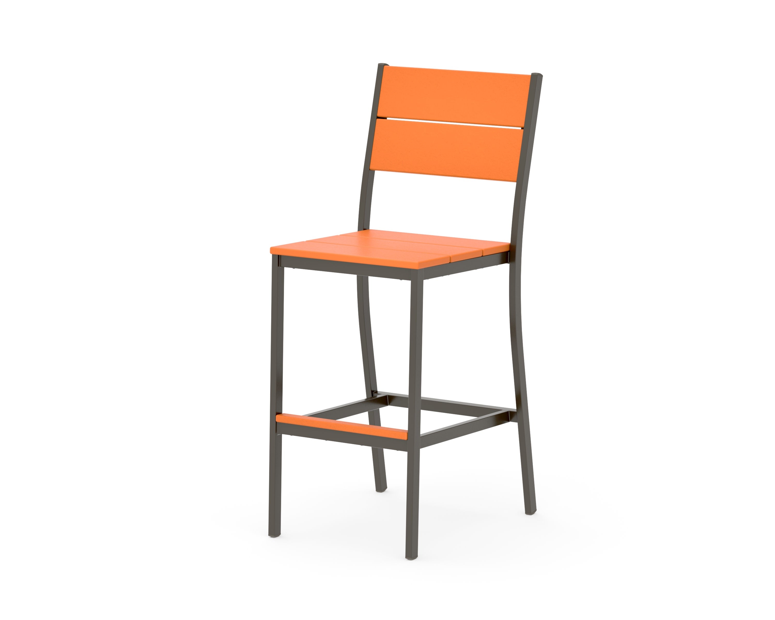 Main Street Bar Side Chair in Bronze / Tangerine