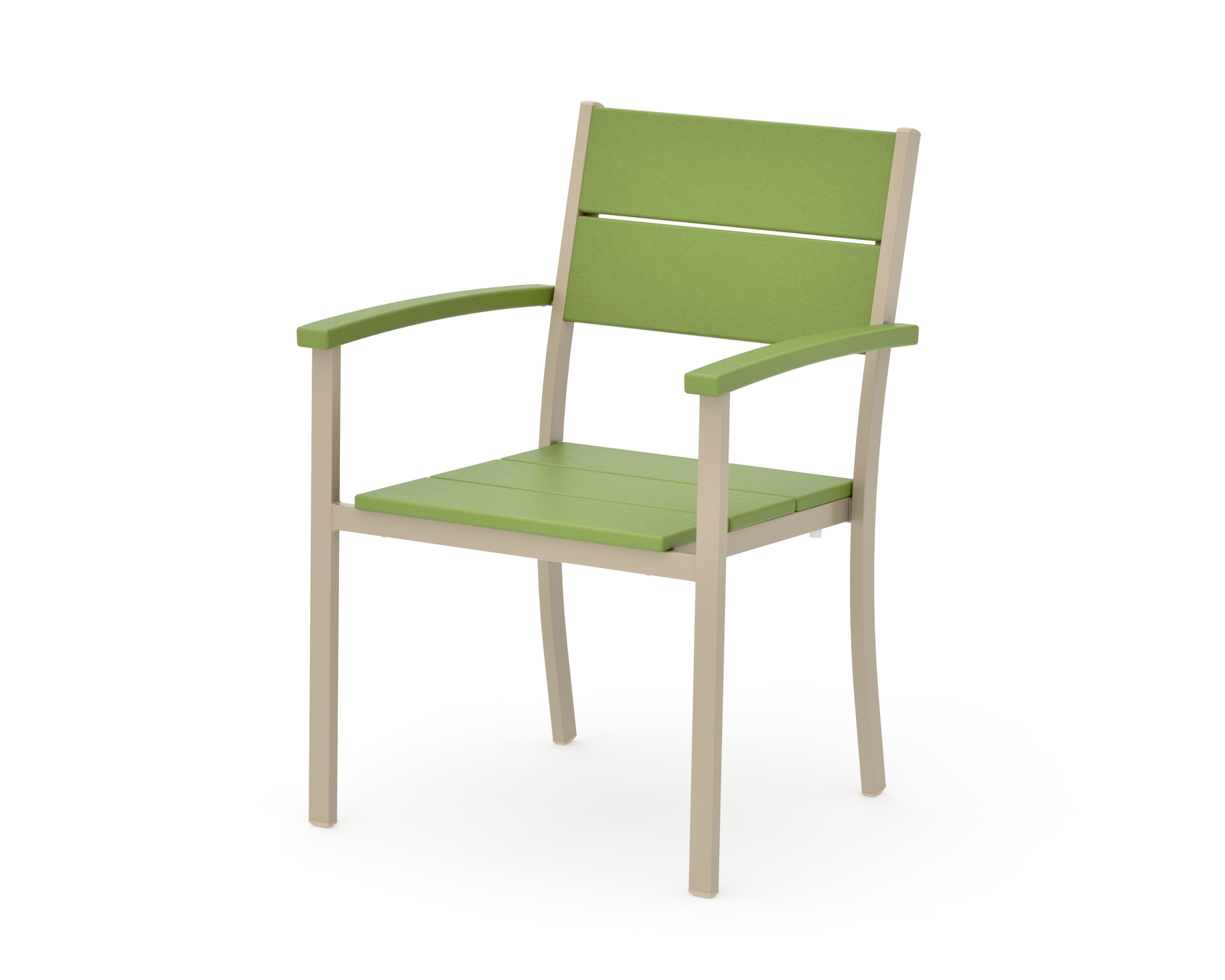 Main Street Stacking Dining Arm Chair in Sand / Lime