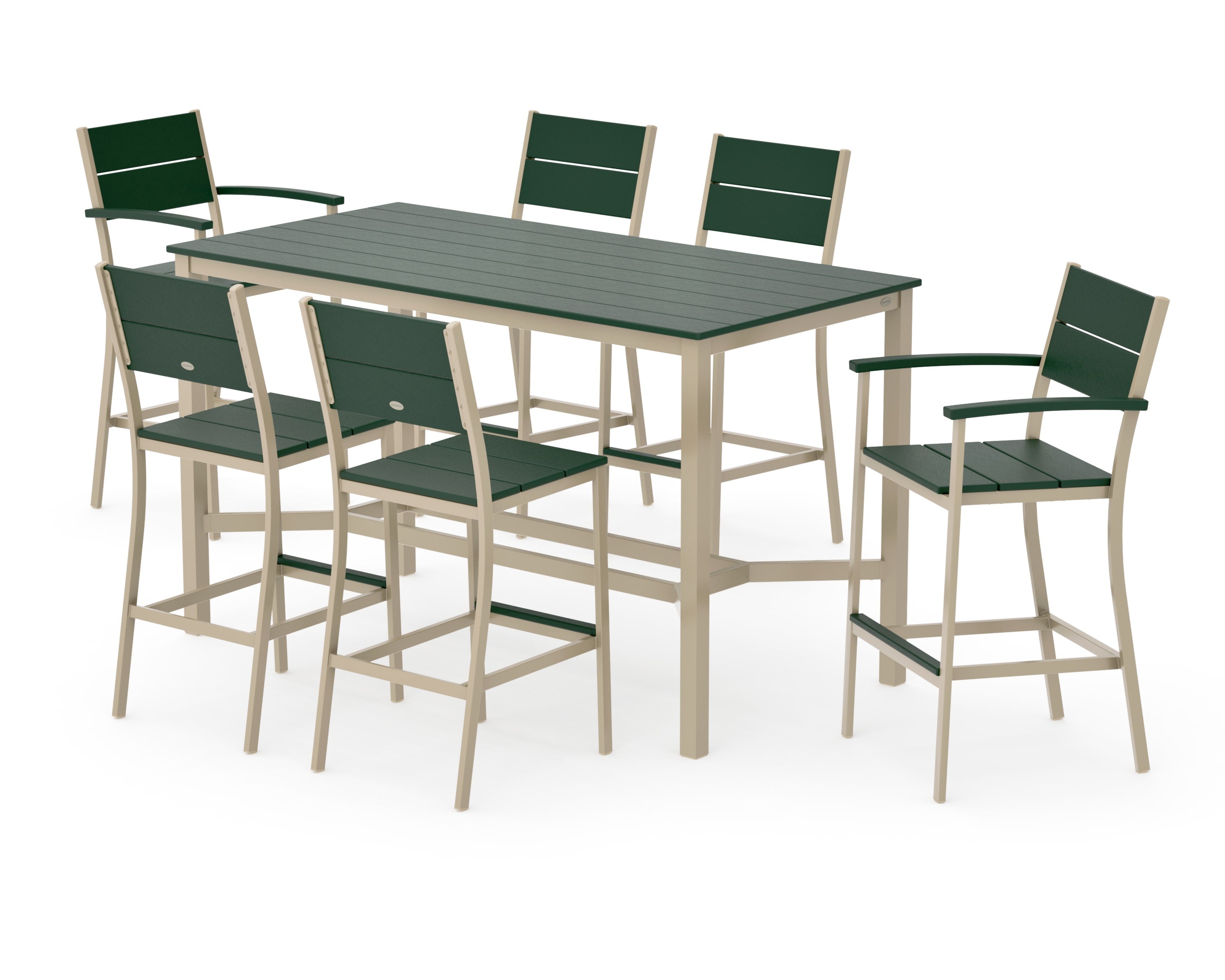 Main Street 7-Piece Bar Set in Sand / Green