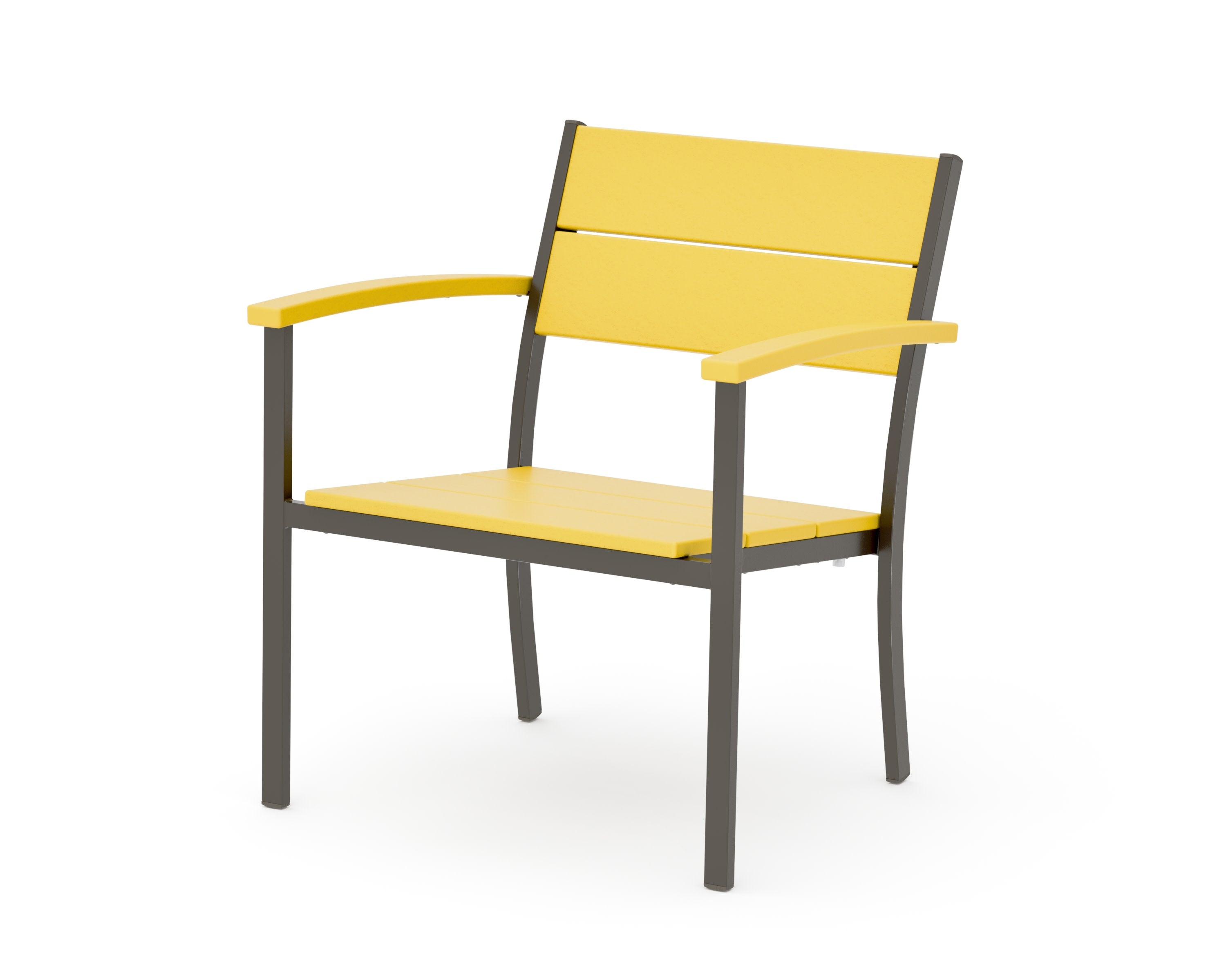Main Street Stacking Lounge Arm Chair in Bronze / Lemon