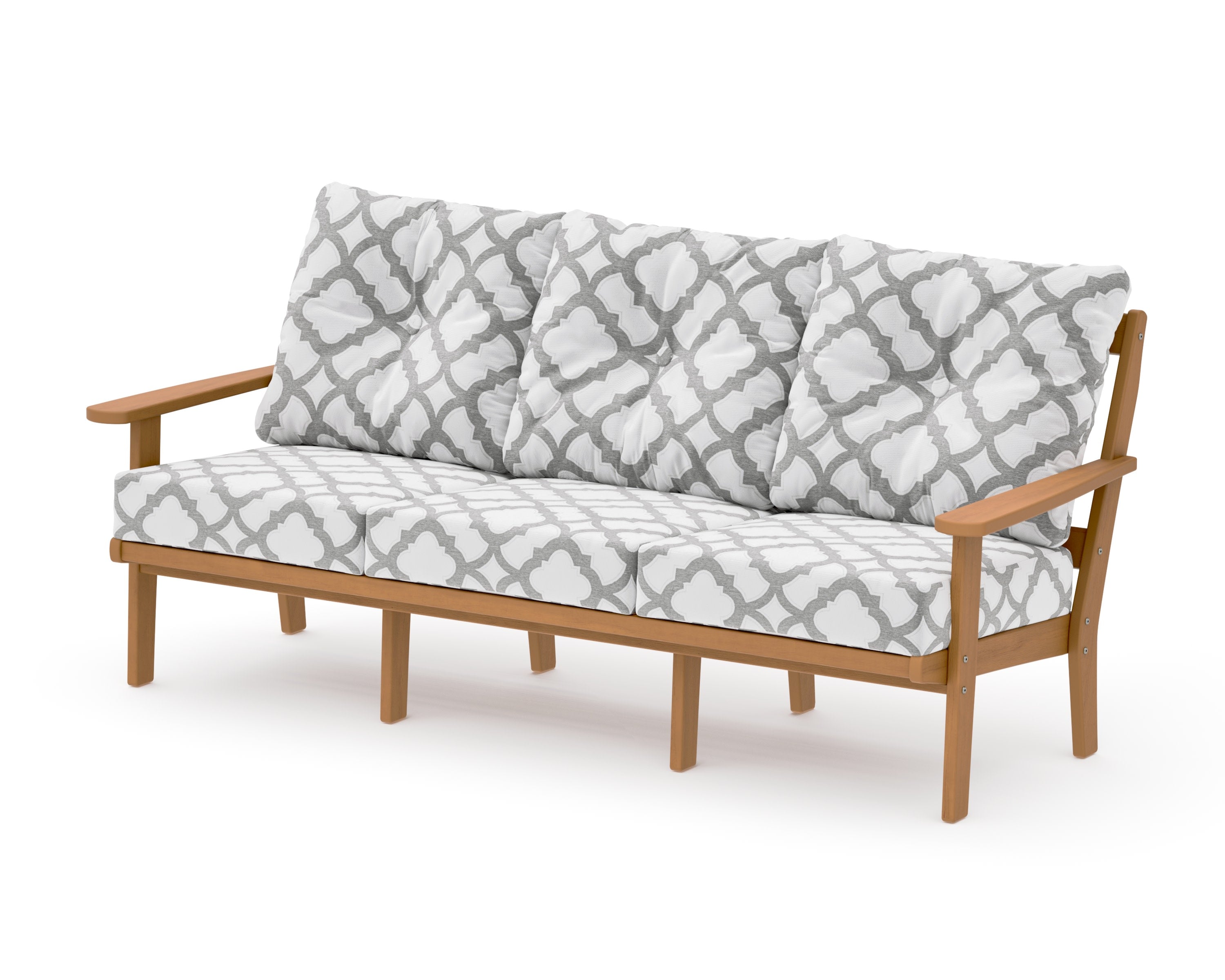 Mission Deep Seating Sofa in Natural / Trellis Grey Mist