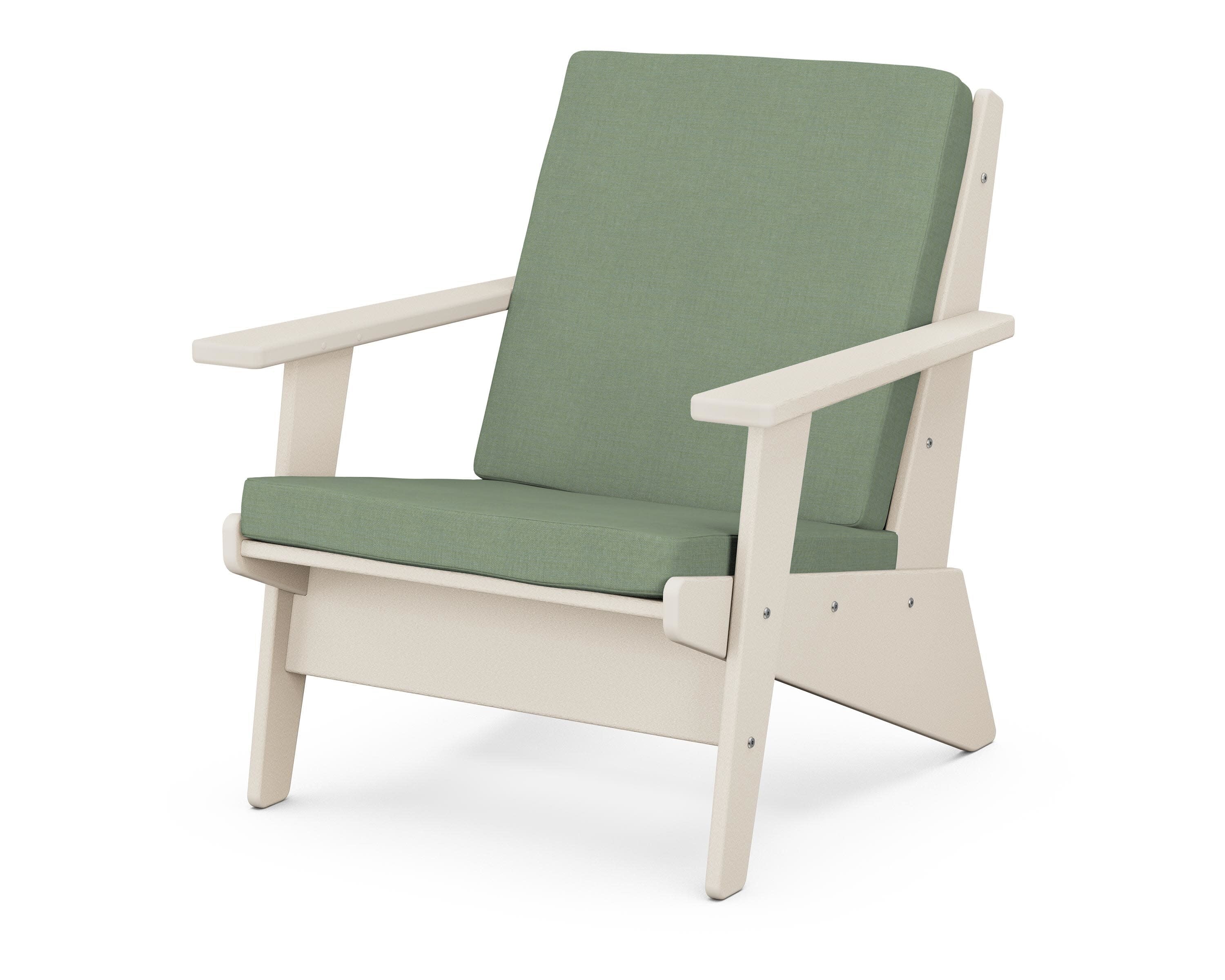 Riviera Modern Lounge Chair in Sand / Exhale Rainwashed