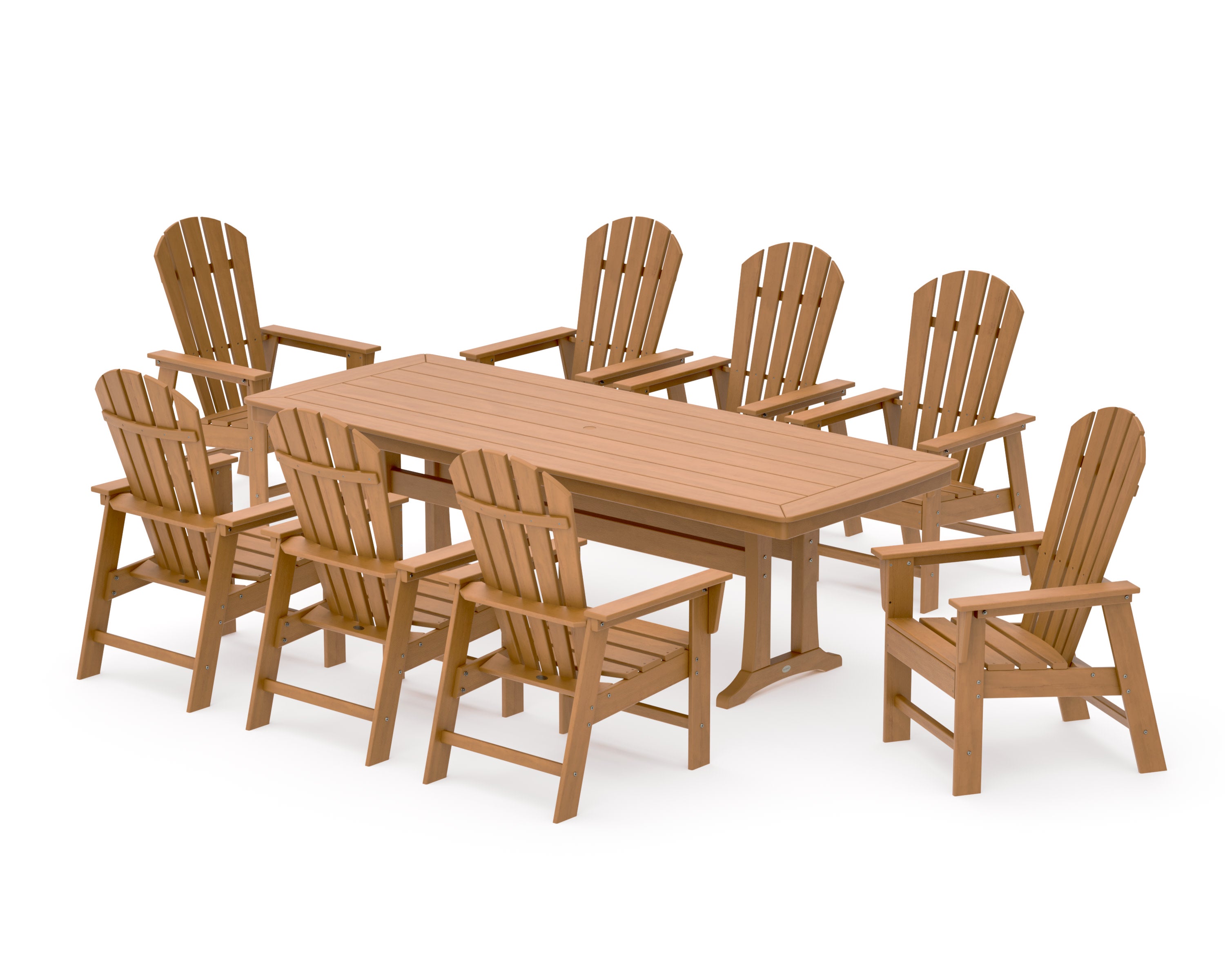 South Beach 9-Piece Dining Set with Trestle Legs in Natural