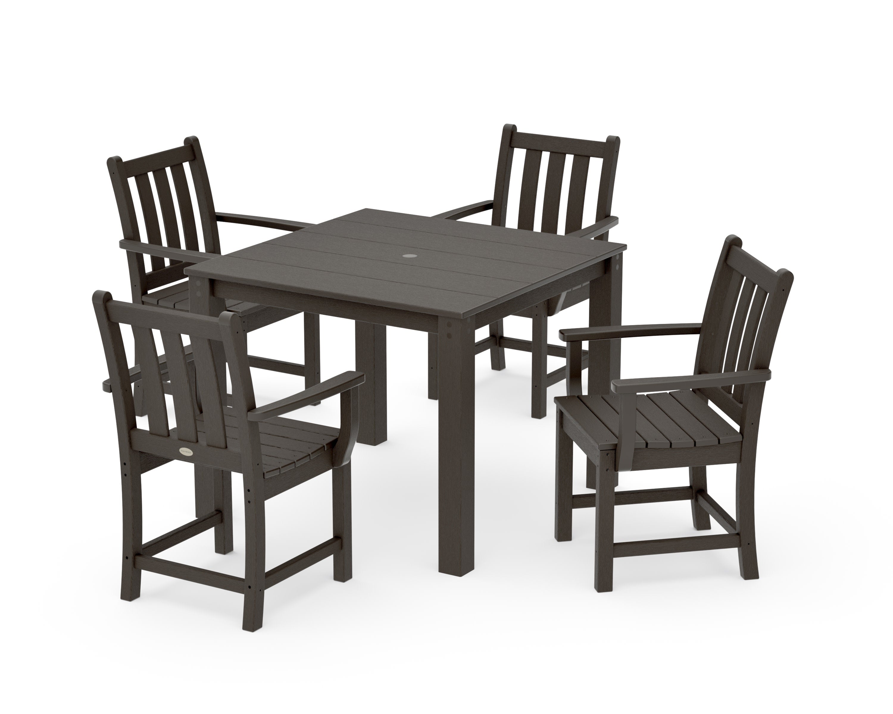 Traditional Garden 5-Piece Parsons Dining Set in Vintage Coffee