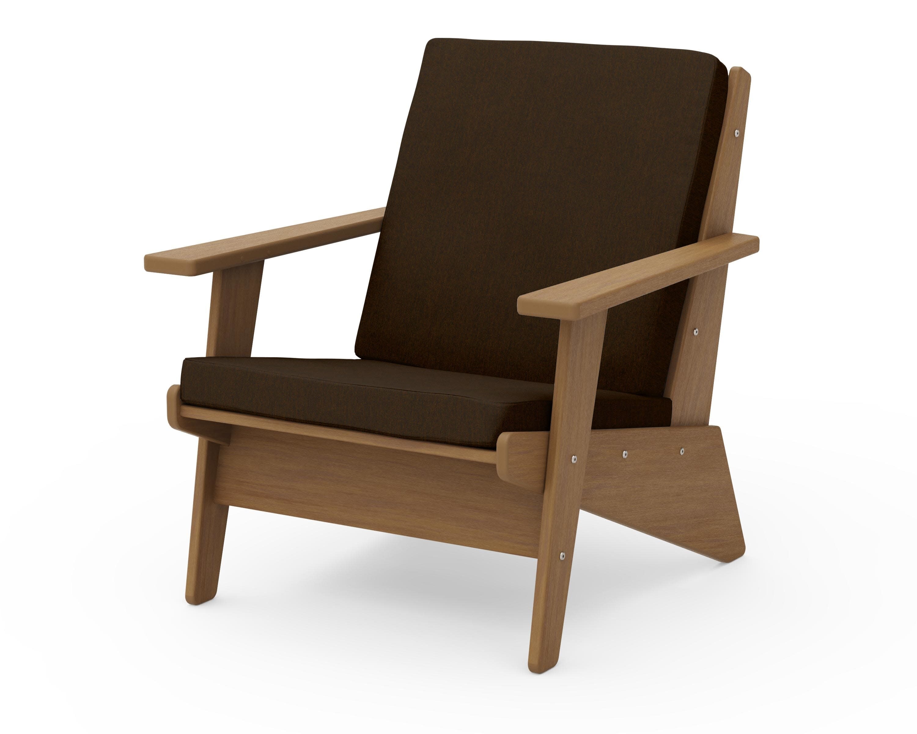 Riviera Modern Lounge Chair in Natural / Canvas Java