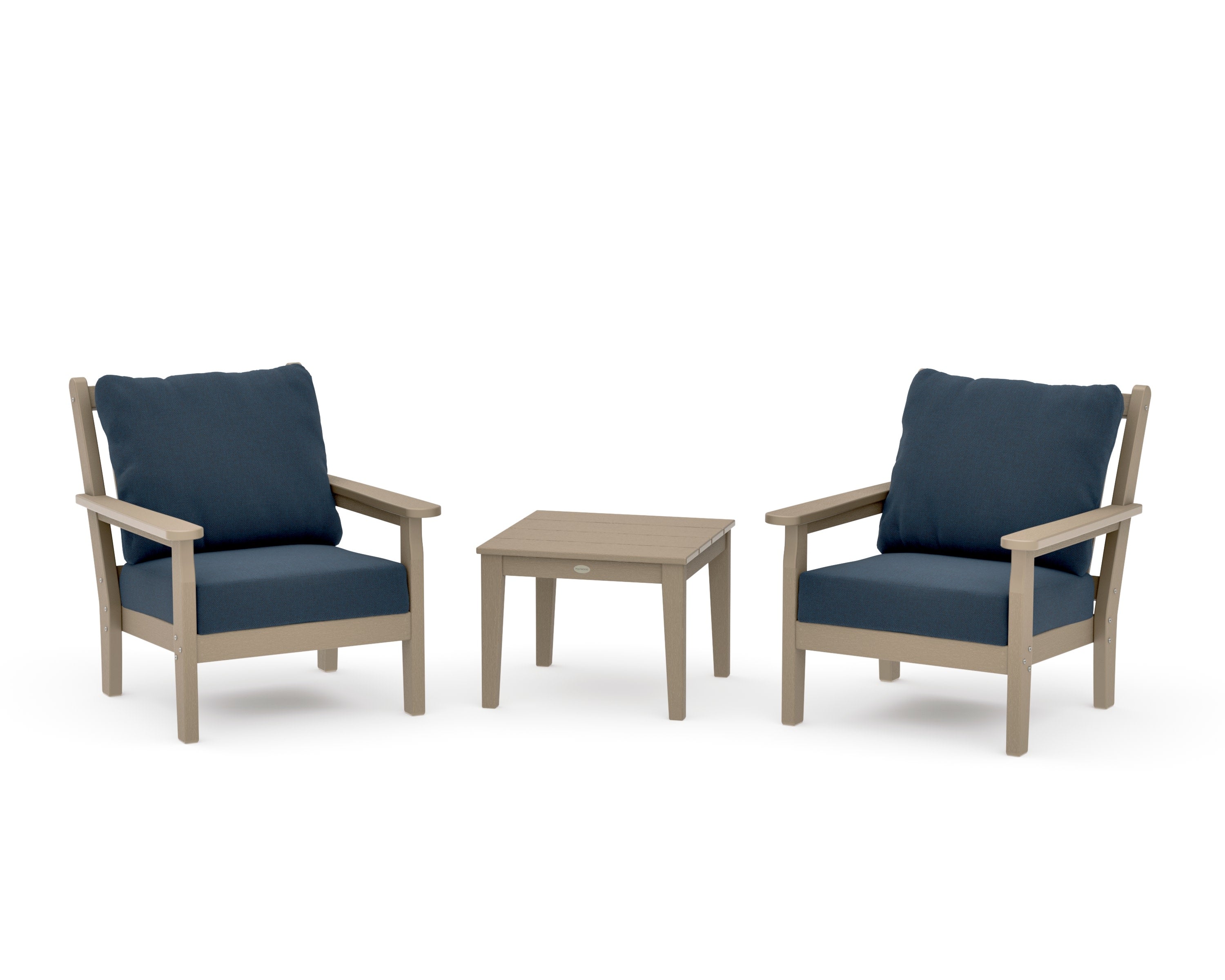 Chippendale 3-Piece Deep Seating Set in Vintage Sahara / Marine Indigo