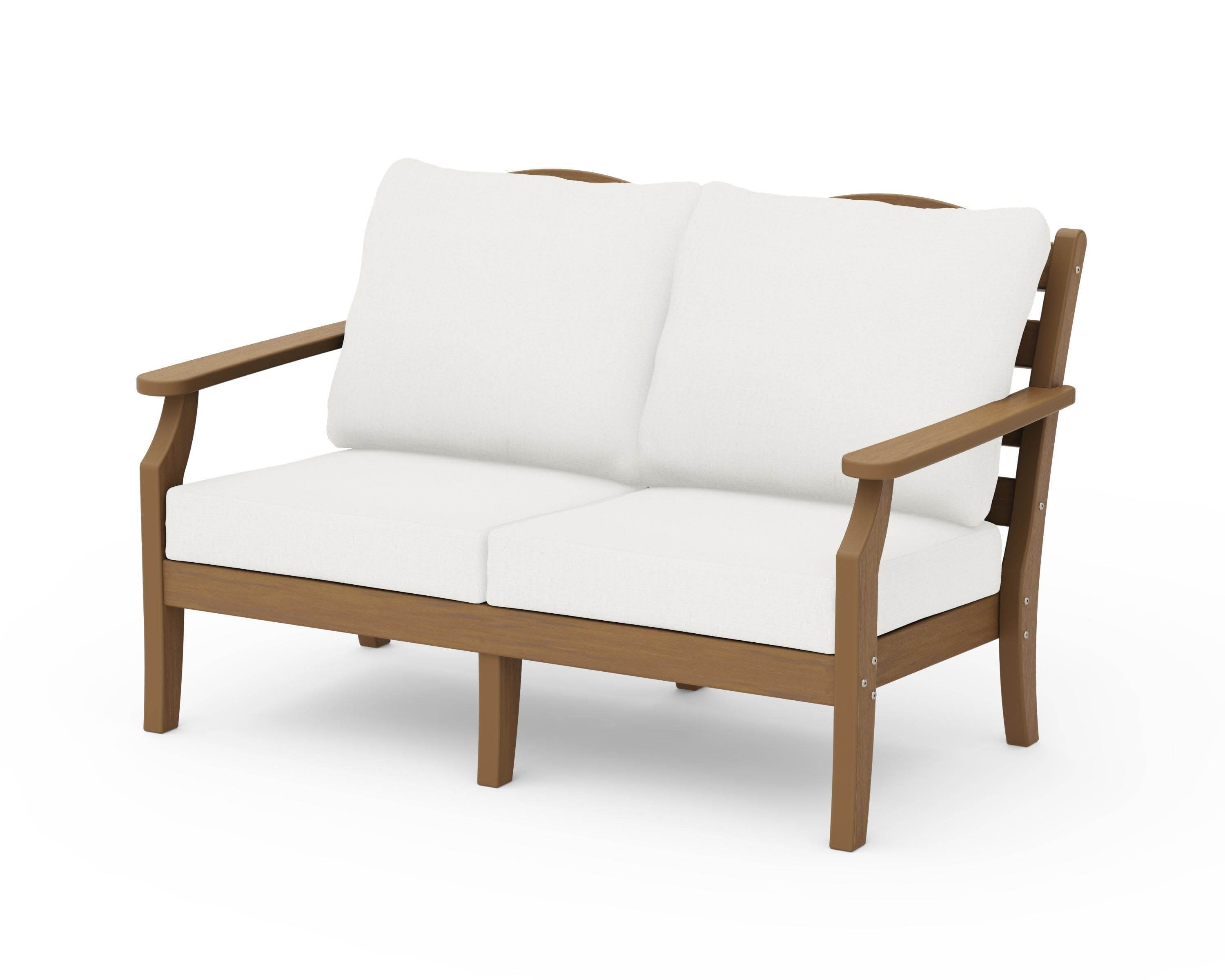 Savannah Deep Seating Loveseat in Natural / Natural Linen