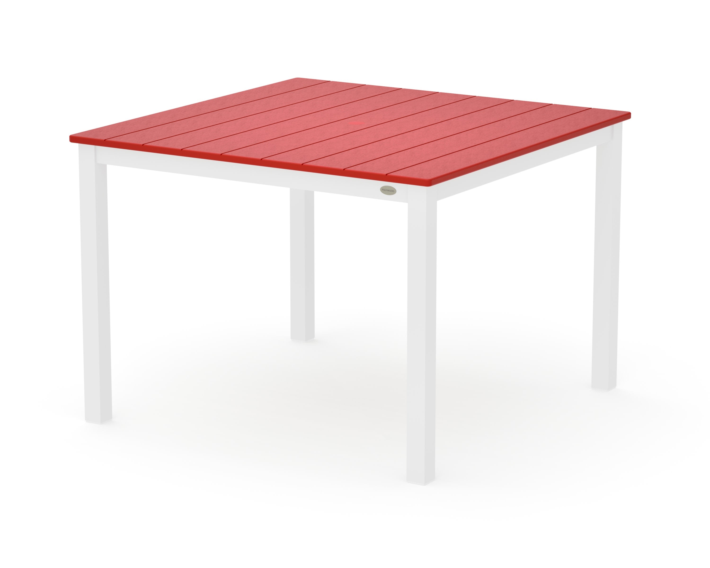 Main Street 42 x 42 Dining Table in White / Sunset Red