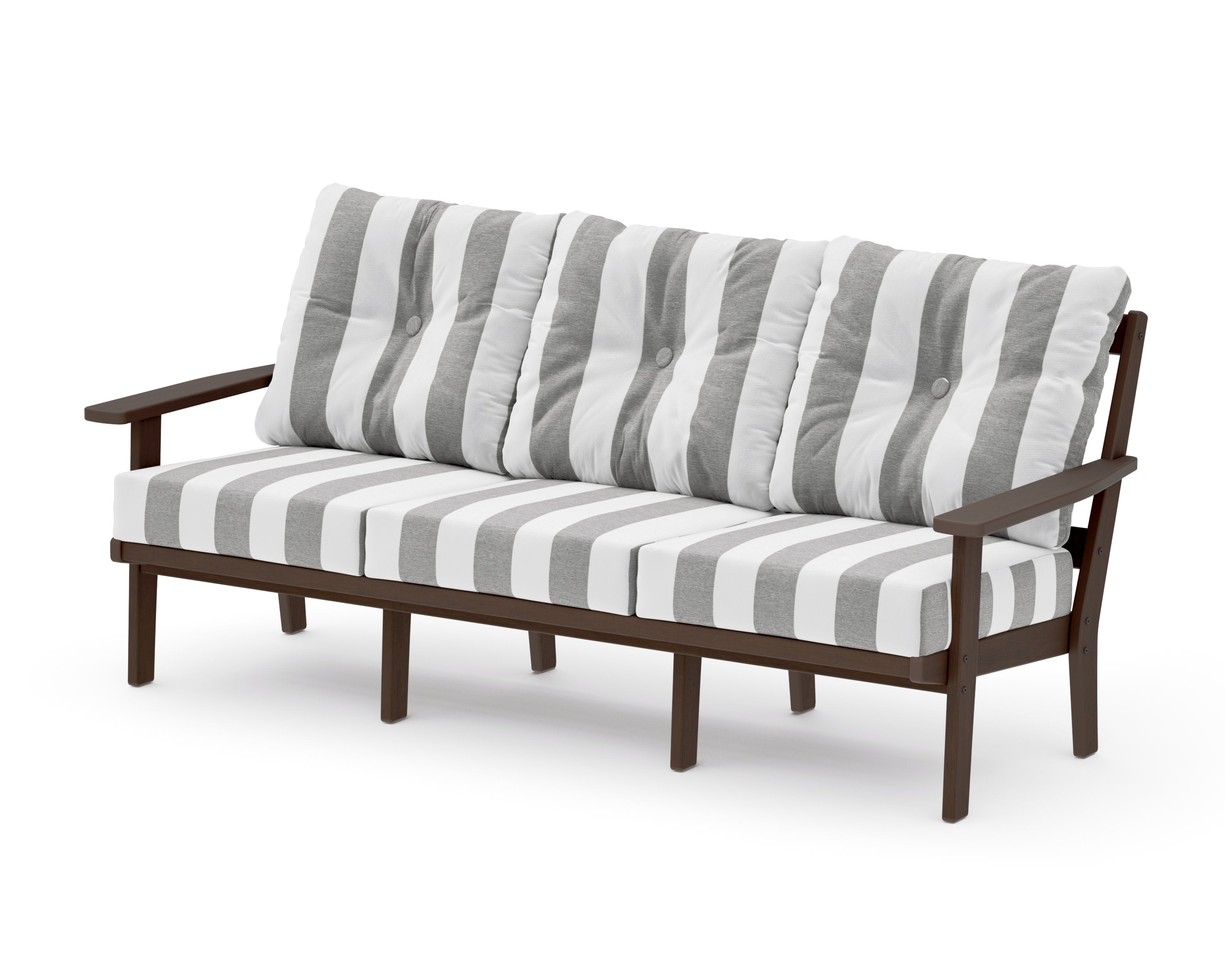 PrairieDeep Seating Sofa in Kona / Cabana Stripe Grey Mist