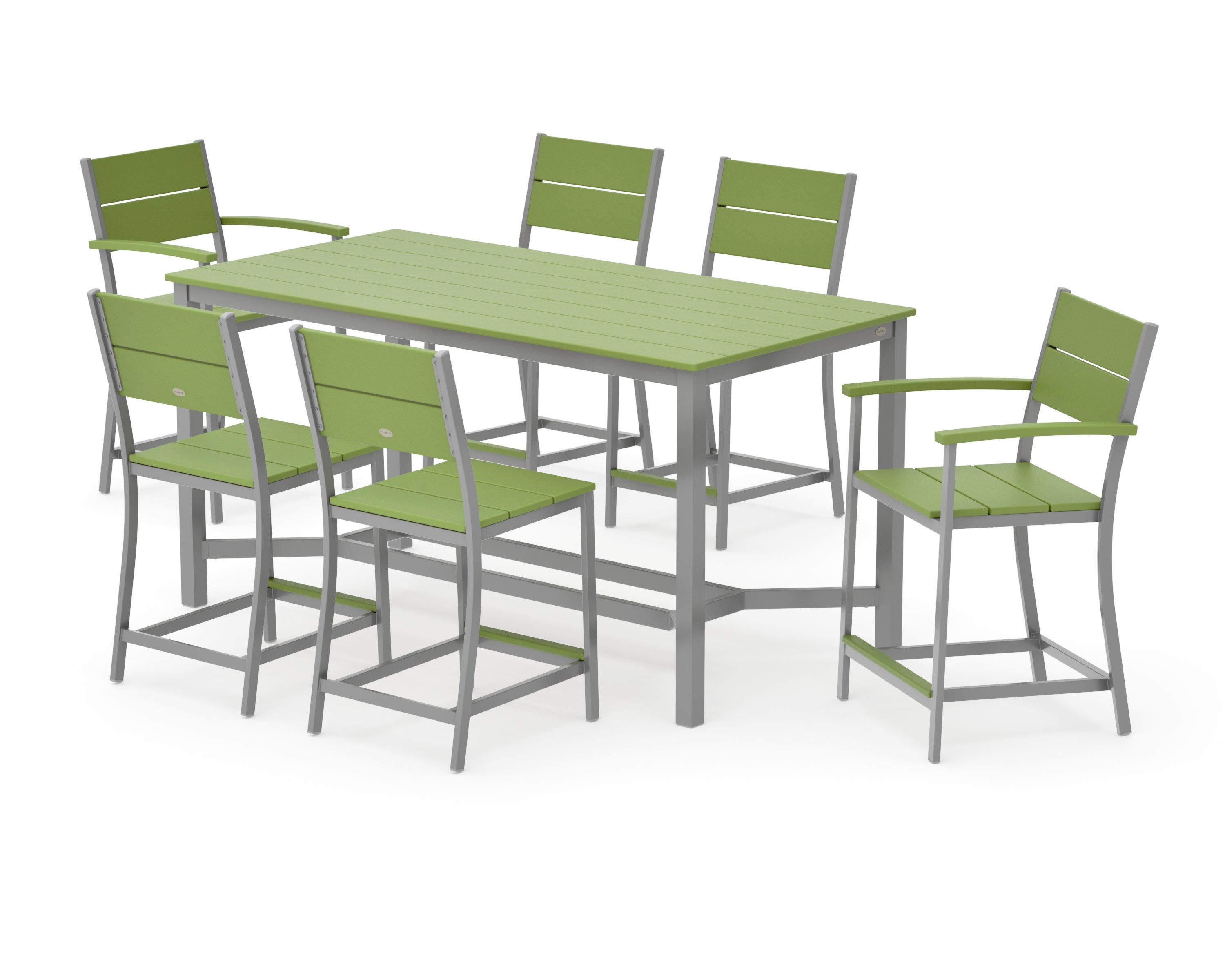 Main Street 7-Piece Counter Set in Silver / Lime