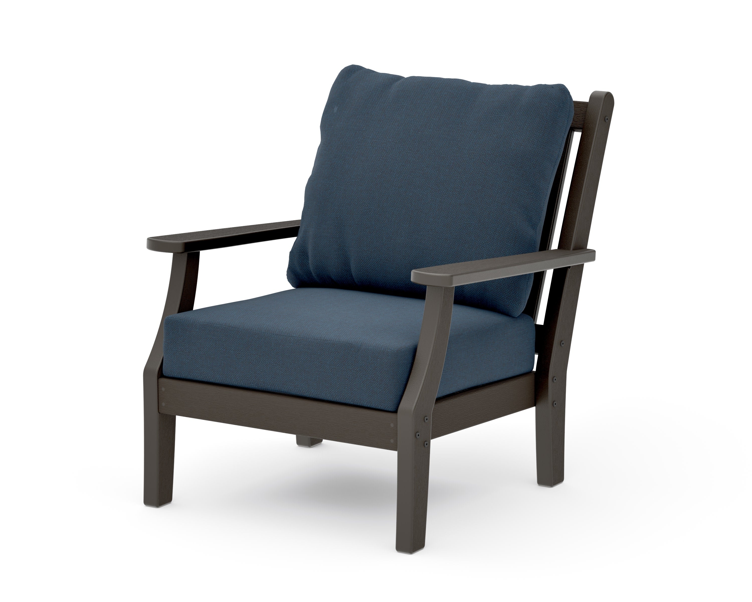 Wovendale Deep Seating Chair in Vintage Coffee / Marine Indigo