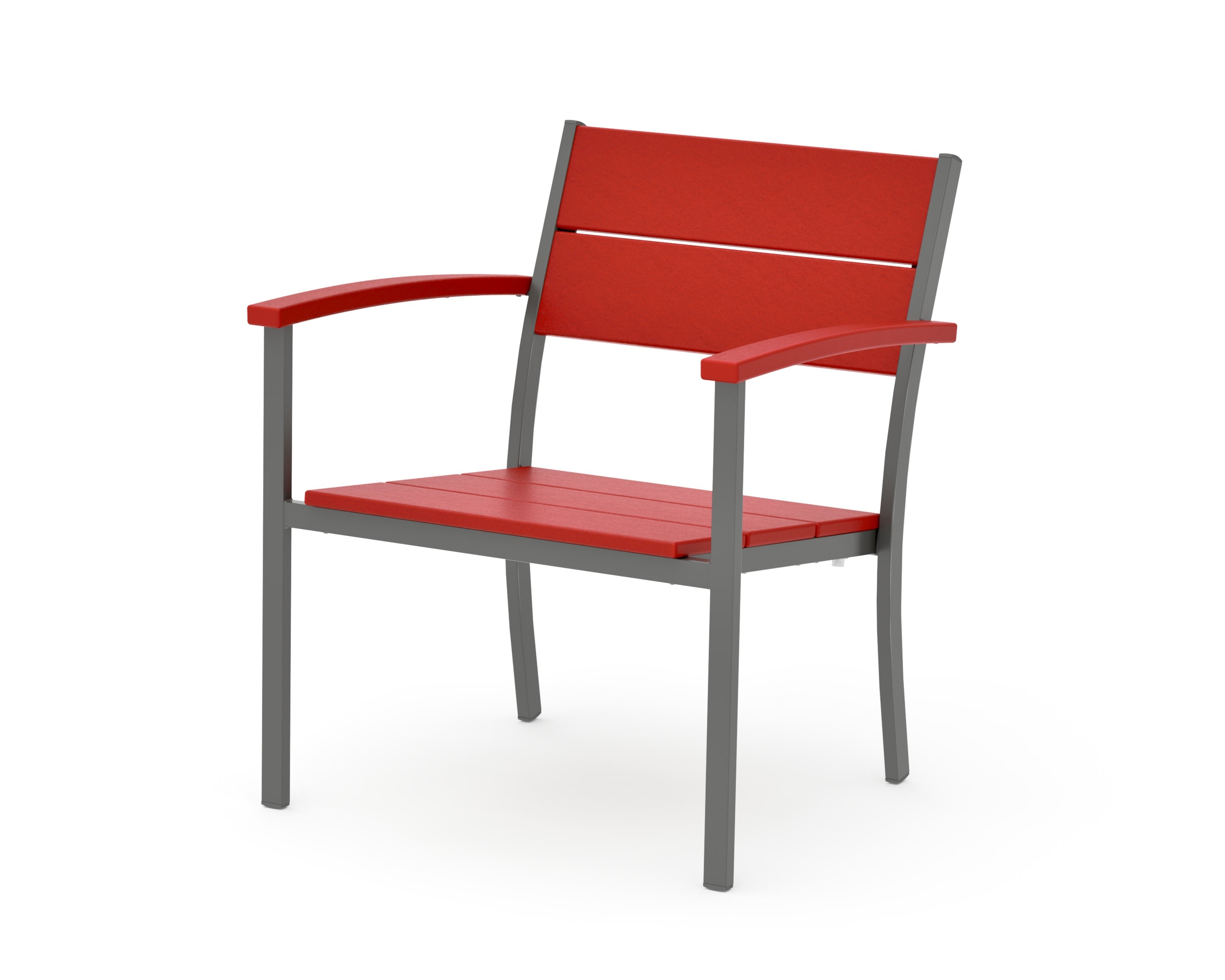 Main Street Stacking Lounge Arm Chair in Charcoal / Sunset Red