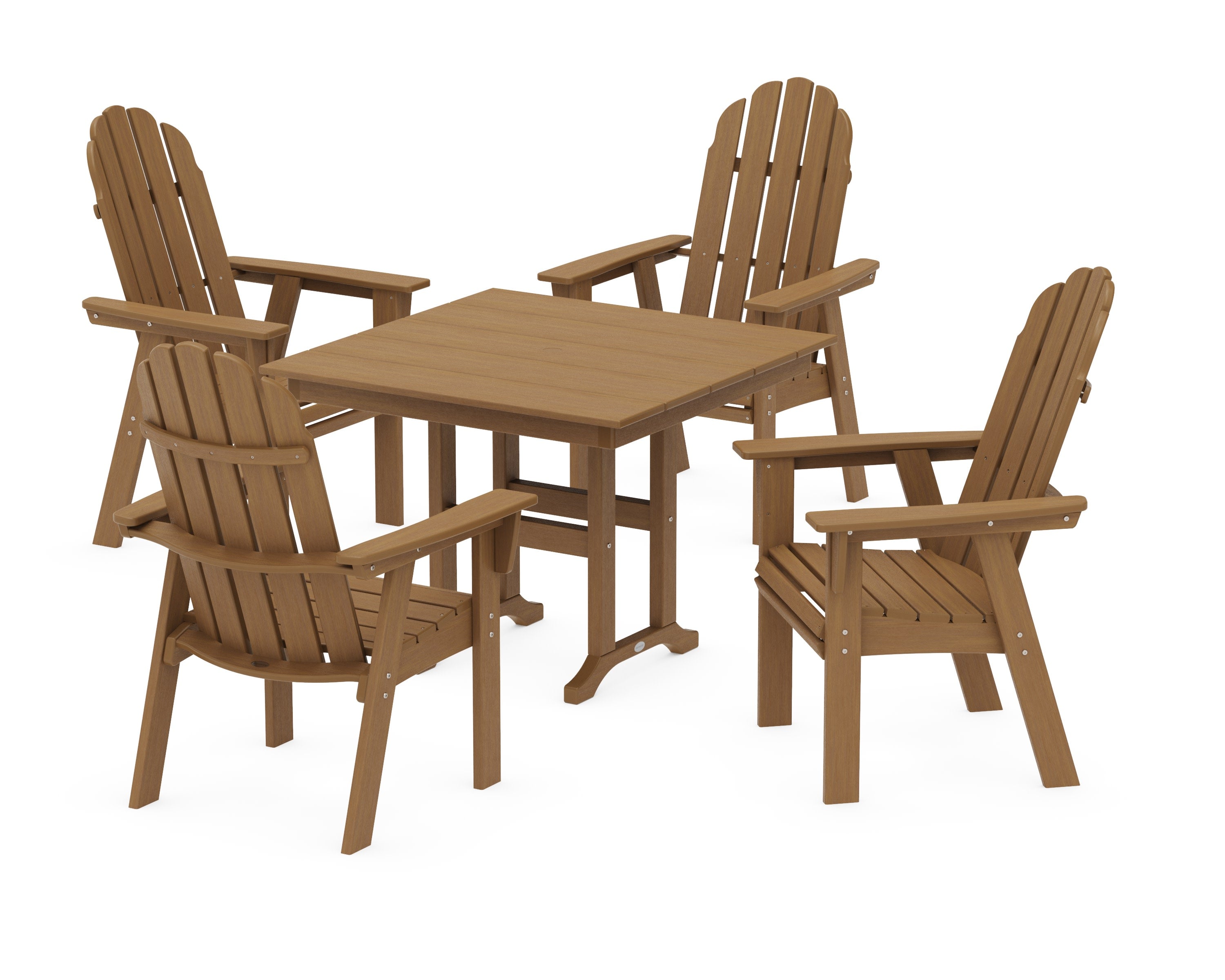 Vineyard Curveback Adirondack 5-Piece Farmhouse Dining Set in Natural