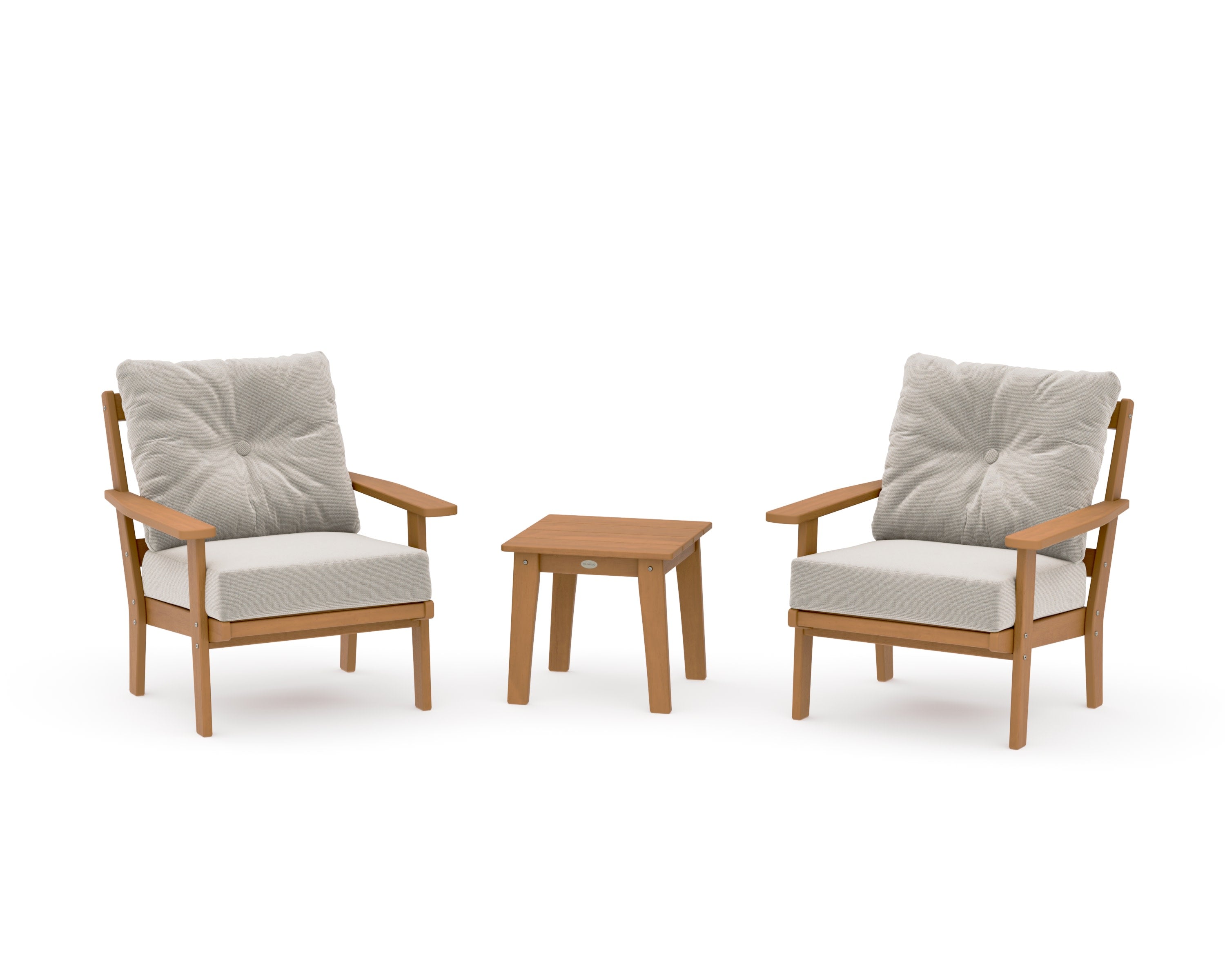 Prairie 3-Piece Deep Seating Set in Natural / Dune Burlap