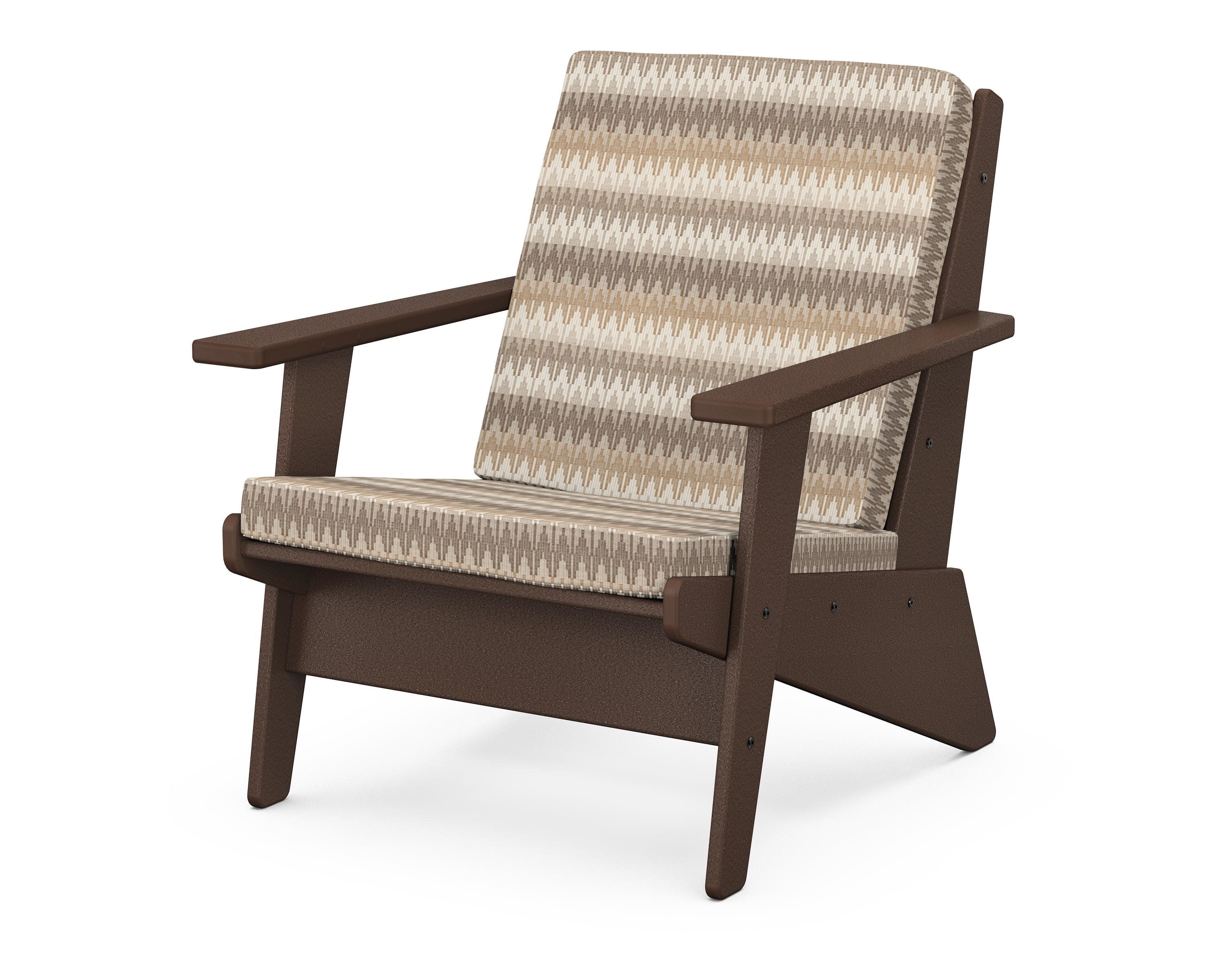 Riviera Modern Lounge Chair in Mahogany / Valley Dune