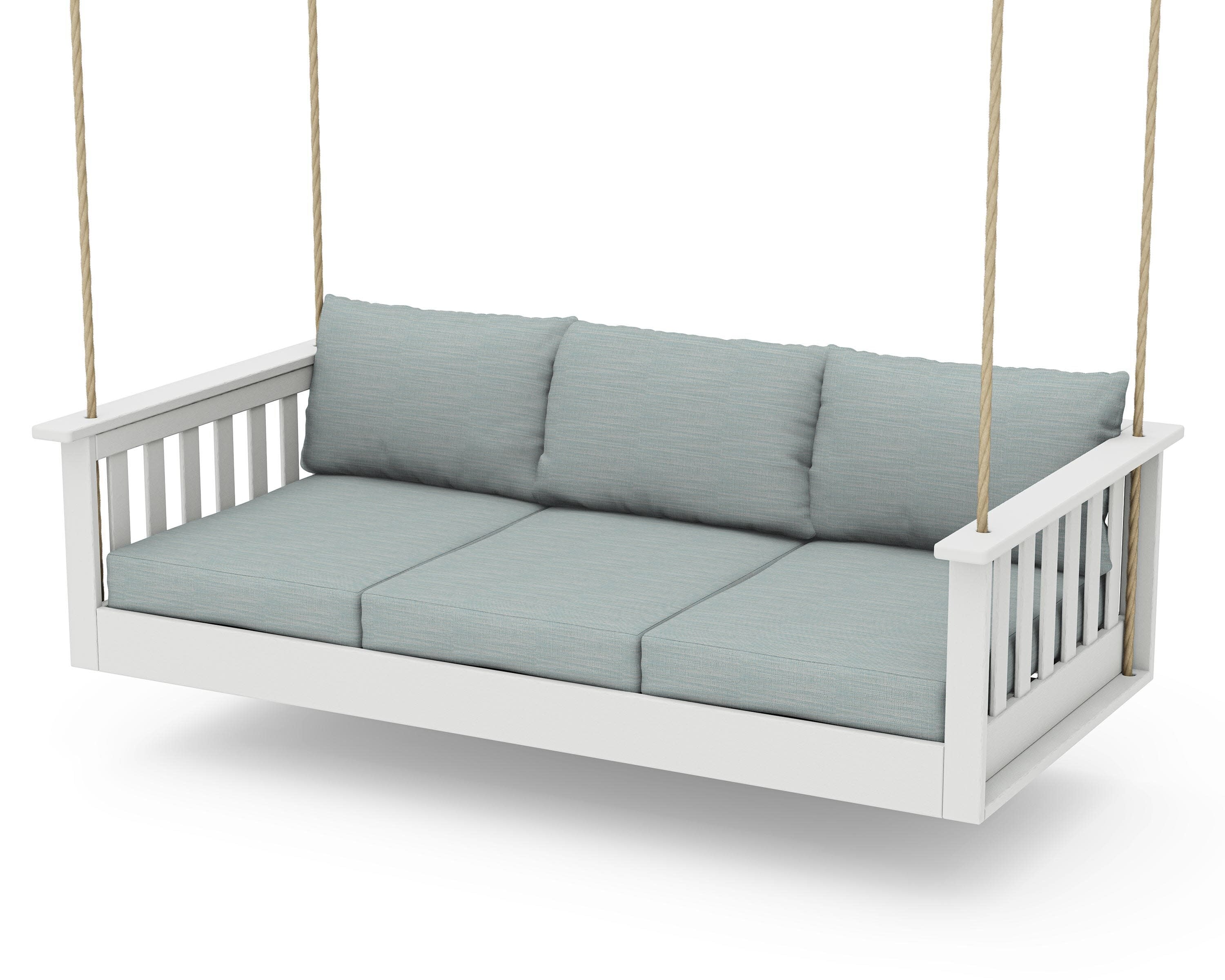 Vineyard Daybed Swing in Vintage White / Soothe Mist