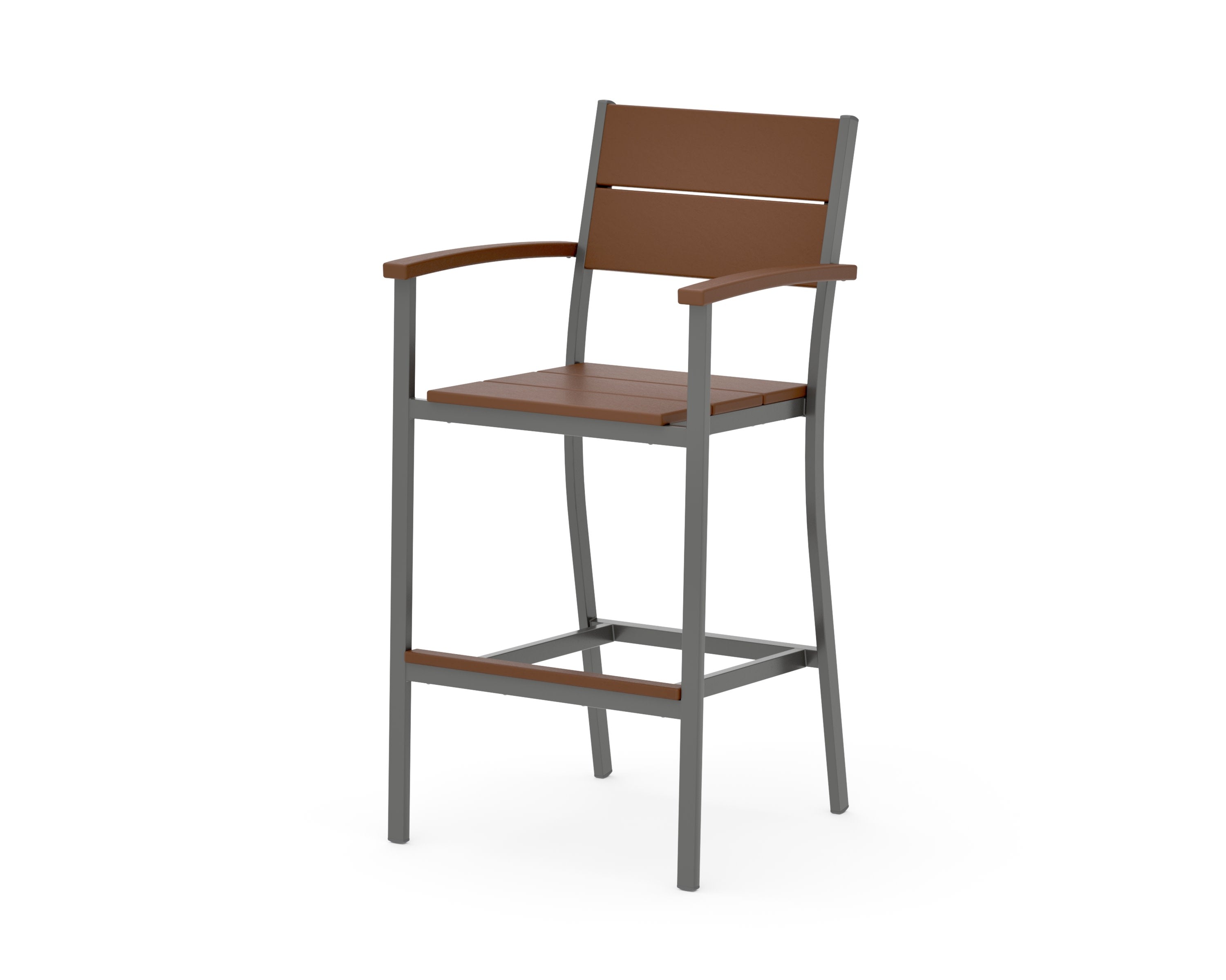 Main Street Bar Arm Chair in Charcoal / Teak