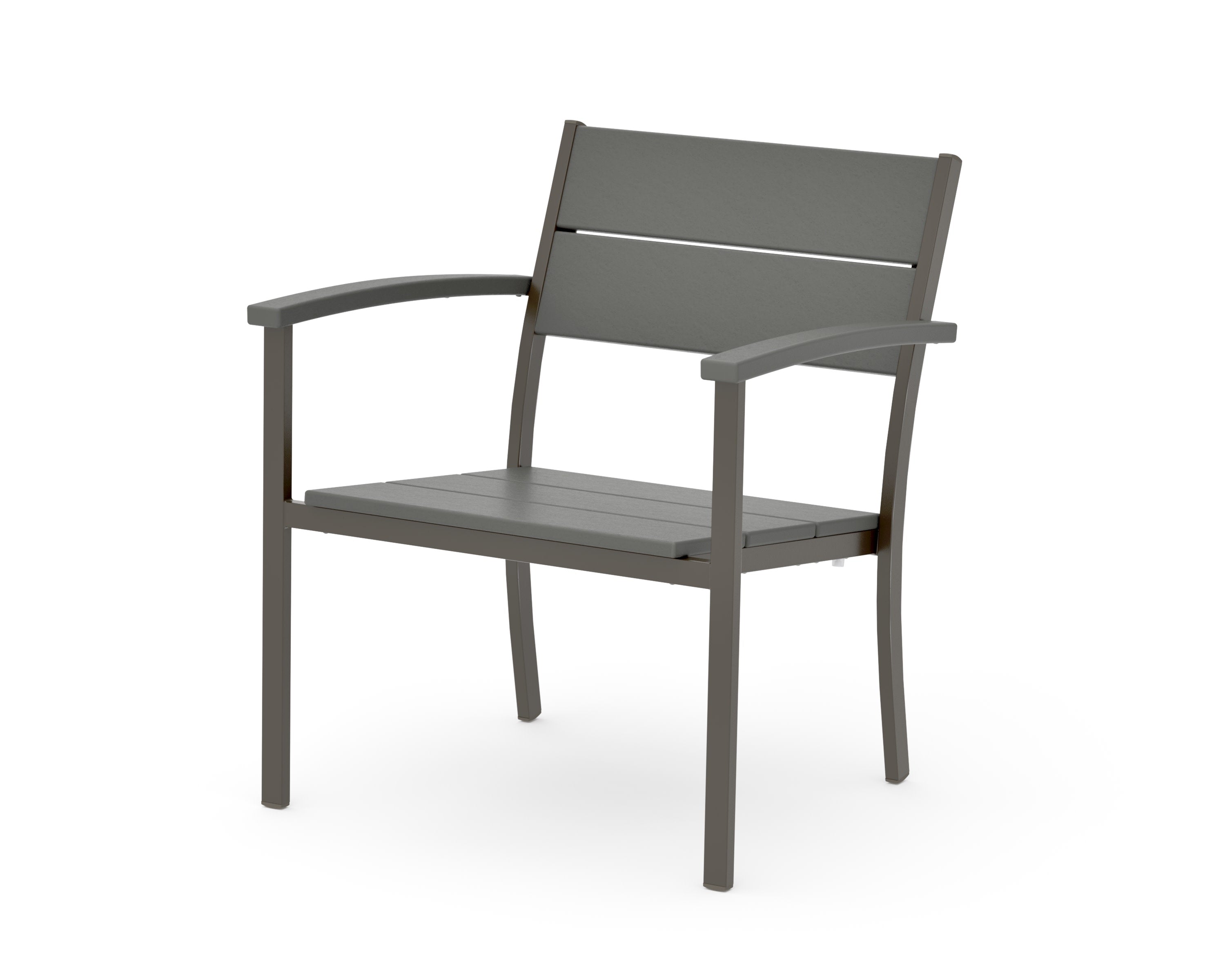Main Street Stacking Lounge Arm Chair in Bronze / Slate Grey