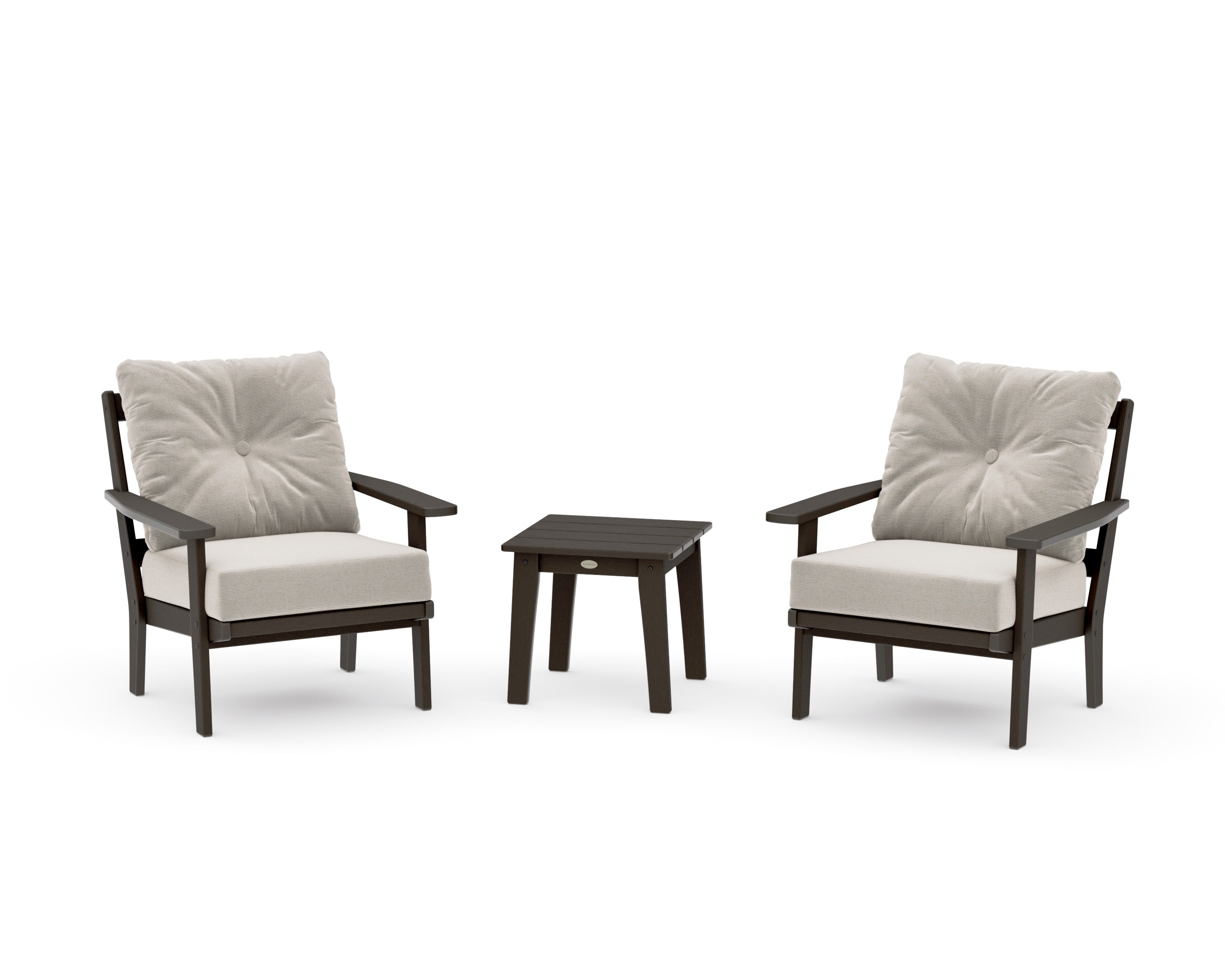 Prairie 3-Piece Deep Seating Set in Vintage Coffee / Dune Burlap