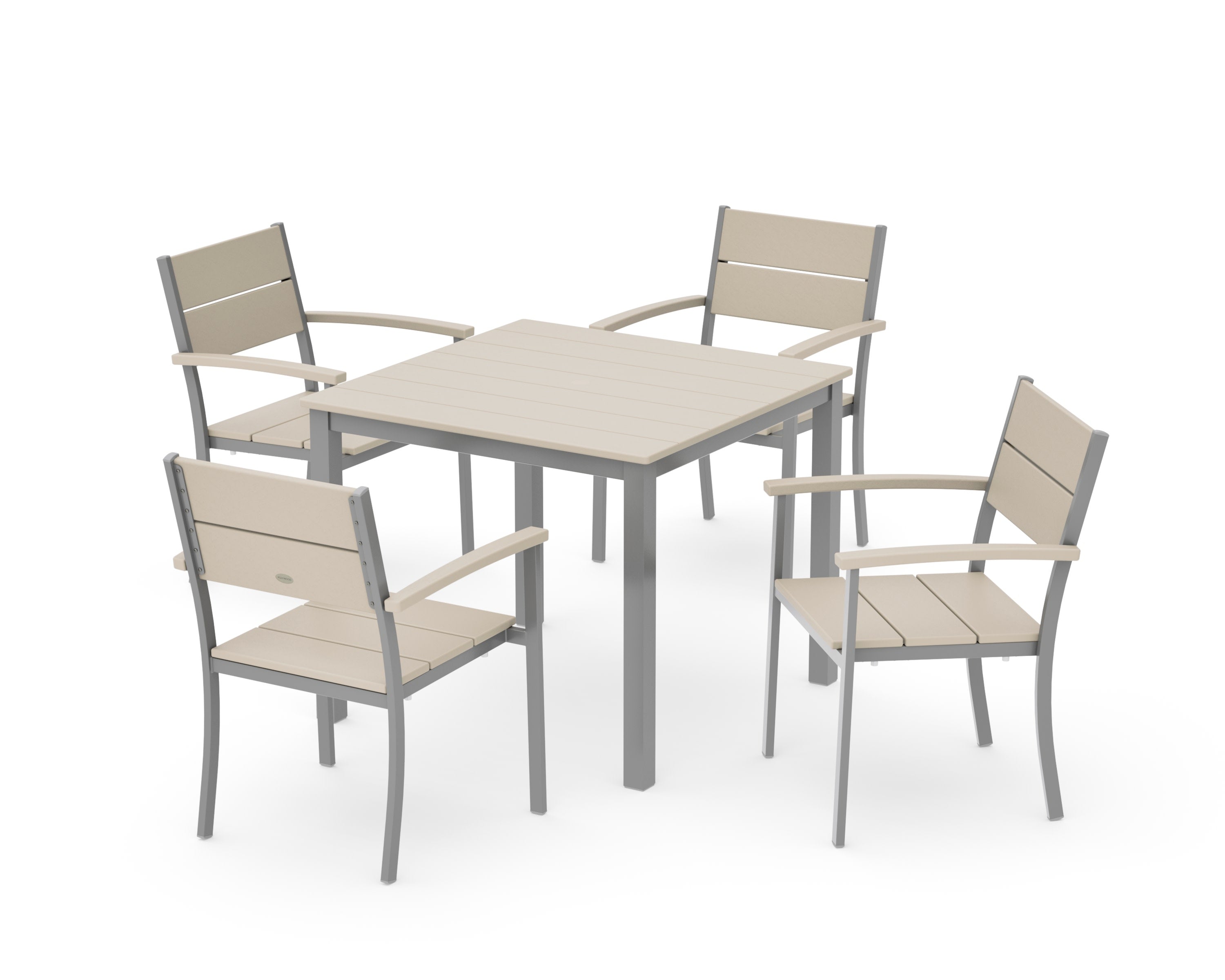 Main Street 5-Piece Dining Set in Silver / Sand