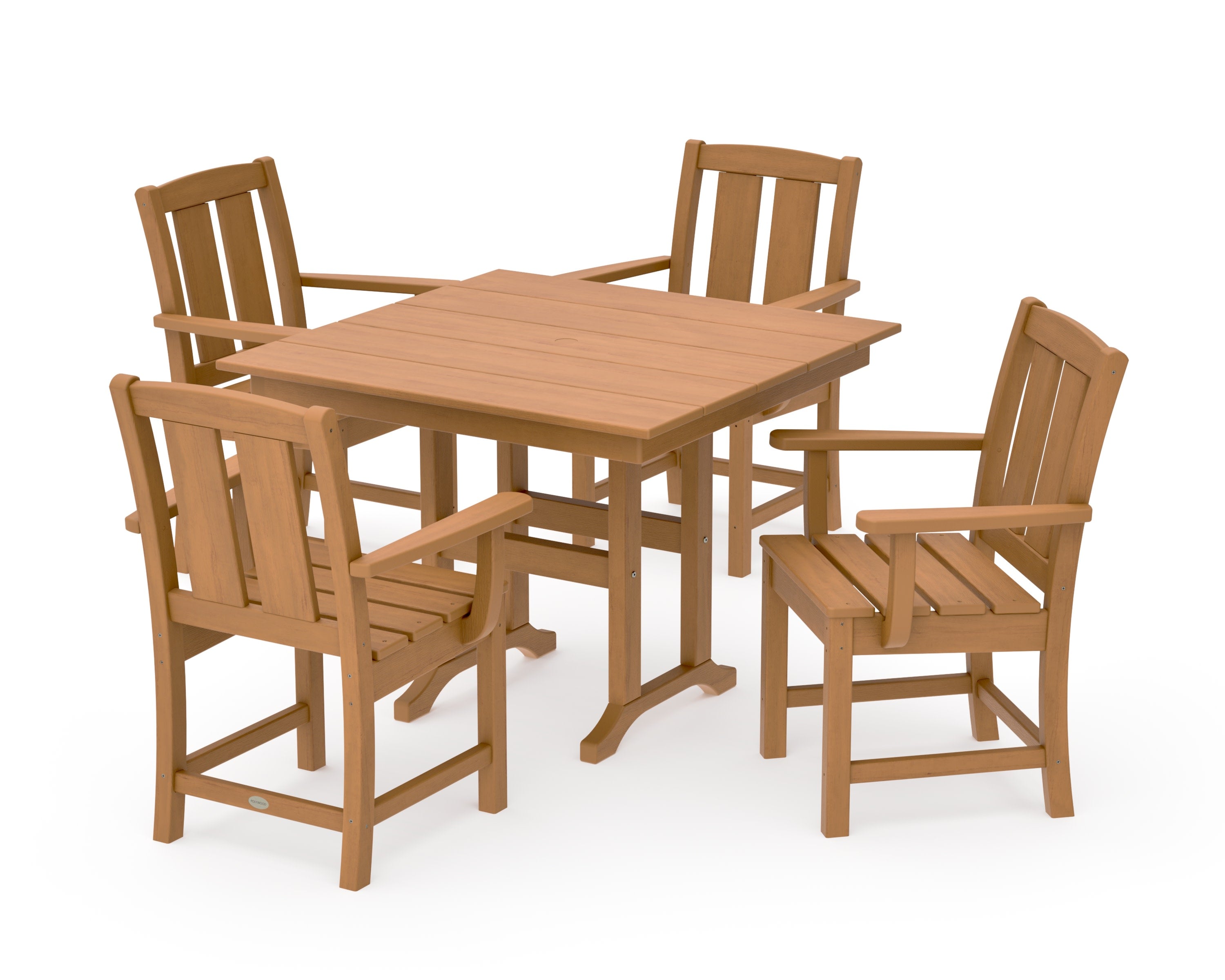 Mission 5-Piece Farmhouse Dining Set in Natural