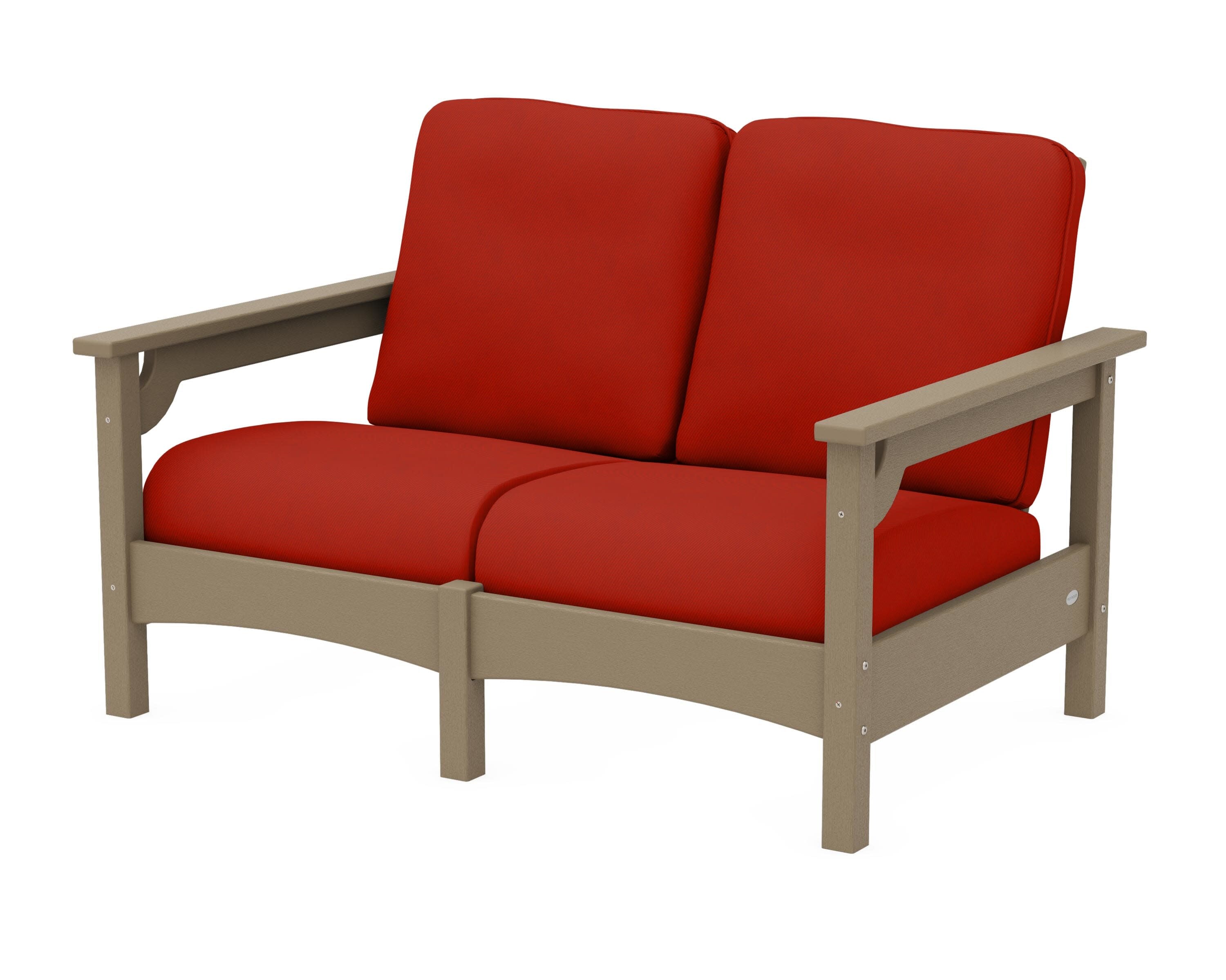 Club Loveseat in Vintage Sahara / Canvas Jockey Red